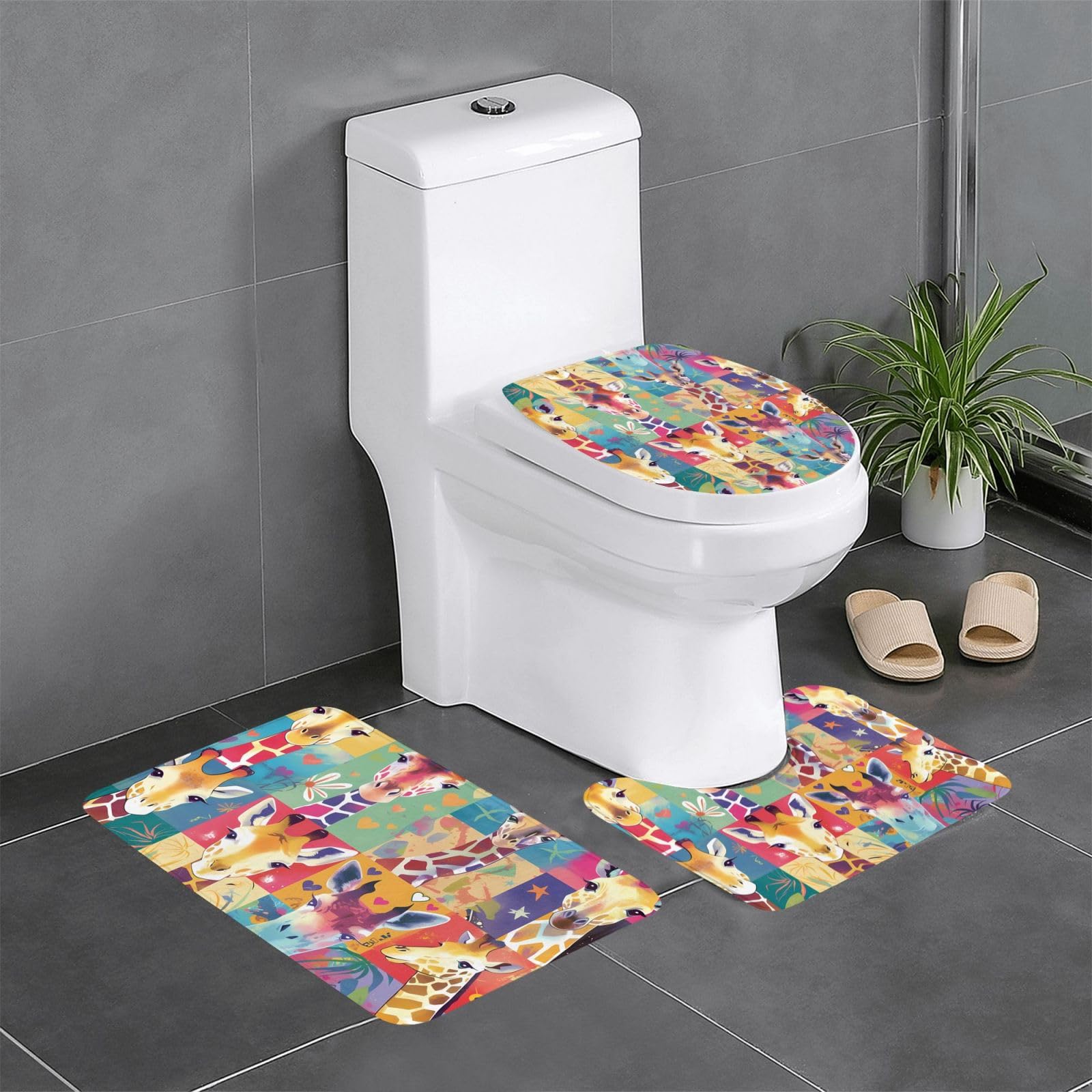 Tapis de sol girafe en flanelle colorée idéal pour décorer la chambre