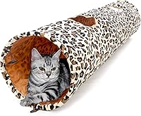 PAWZ Road XL Collapsible Cat Tunnel 51x12 Inch - Extra Wide Play Tunnel for Fat Cats, Maine Coons, Rabbits & Small Dogs