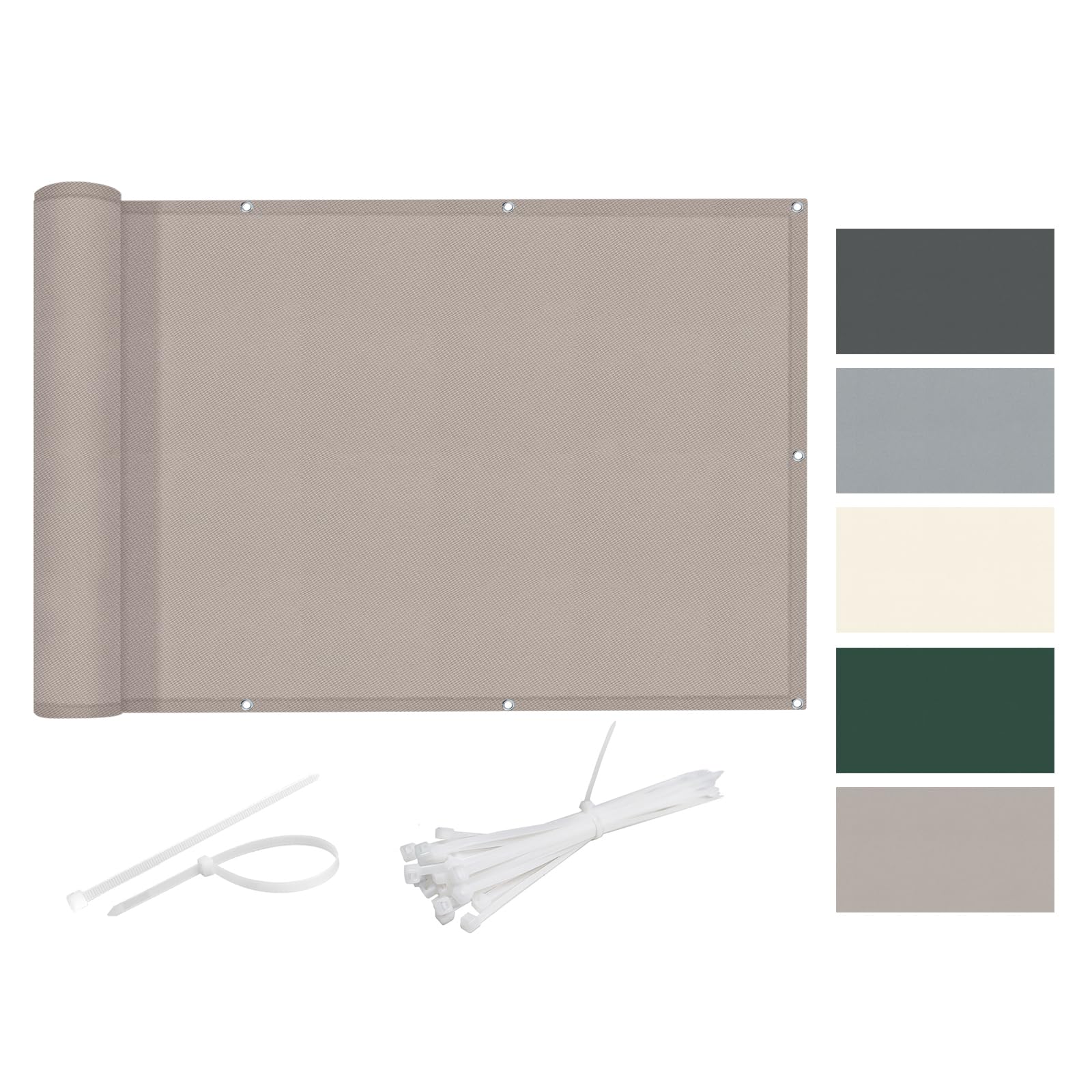 Cool Area balcony privacy screen,PES balcony cover anti-peeping,anti-rain,anti-ultraviolet,75x800cm,Taupe(customized) — image 1