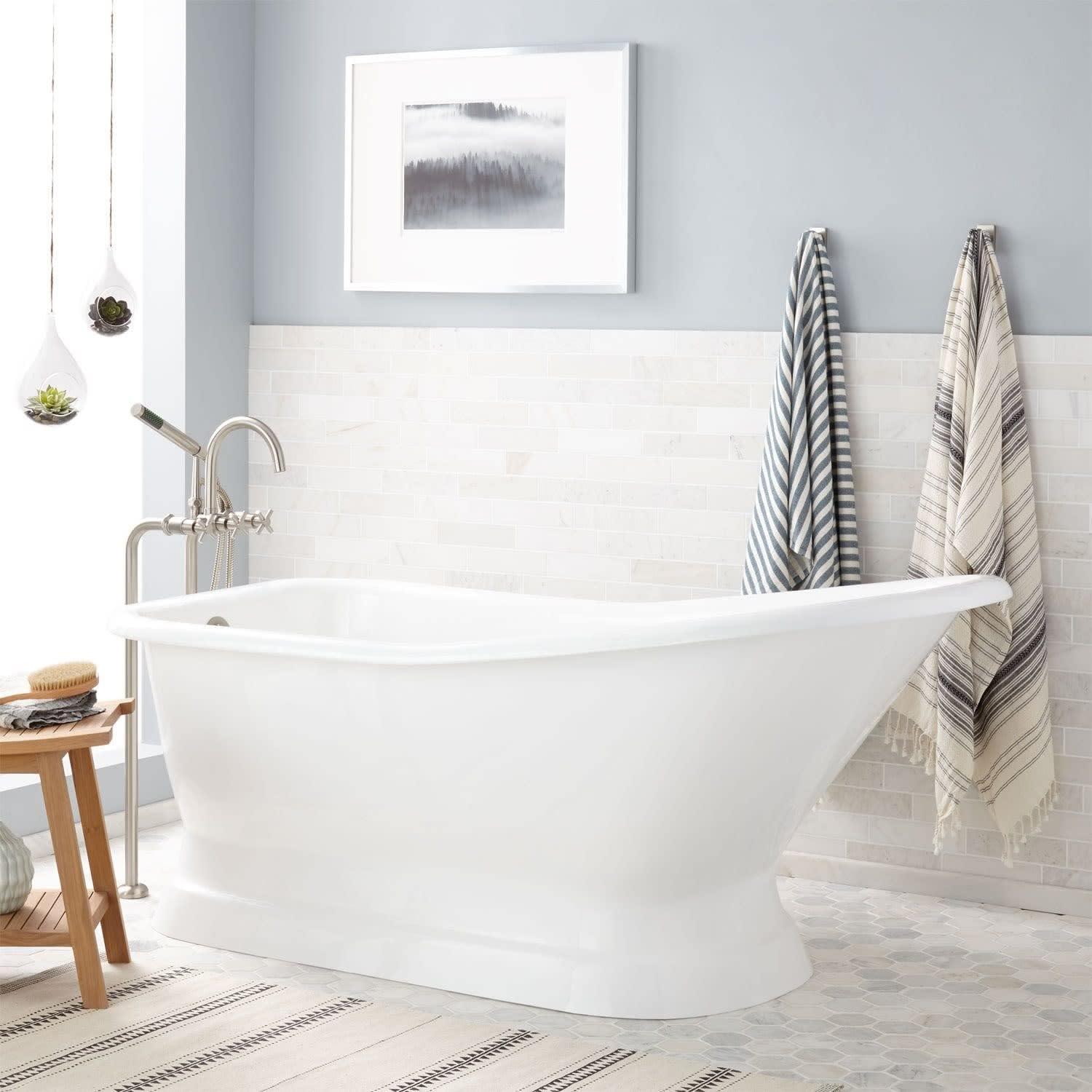 Signature Hardware 379878 Jude 66" Cast Iron Soaking Freestanding Tub