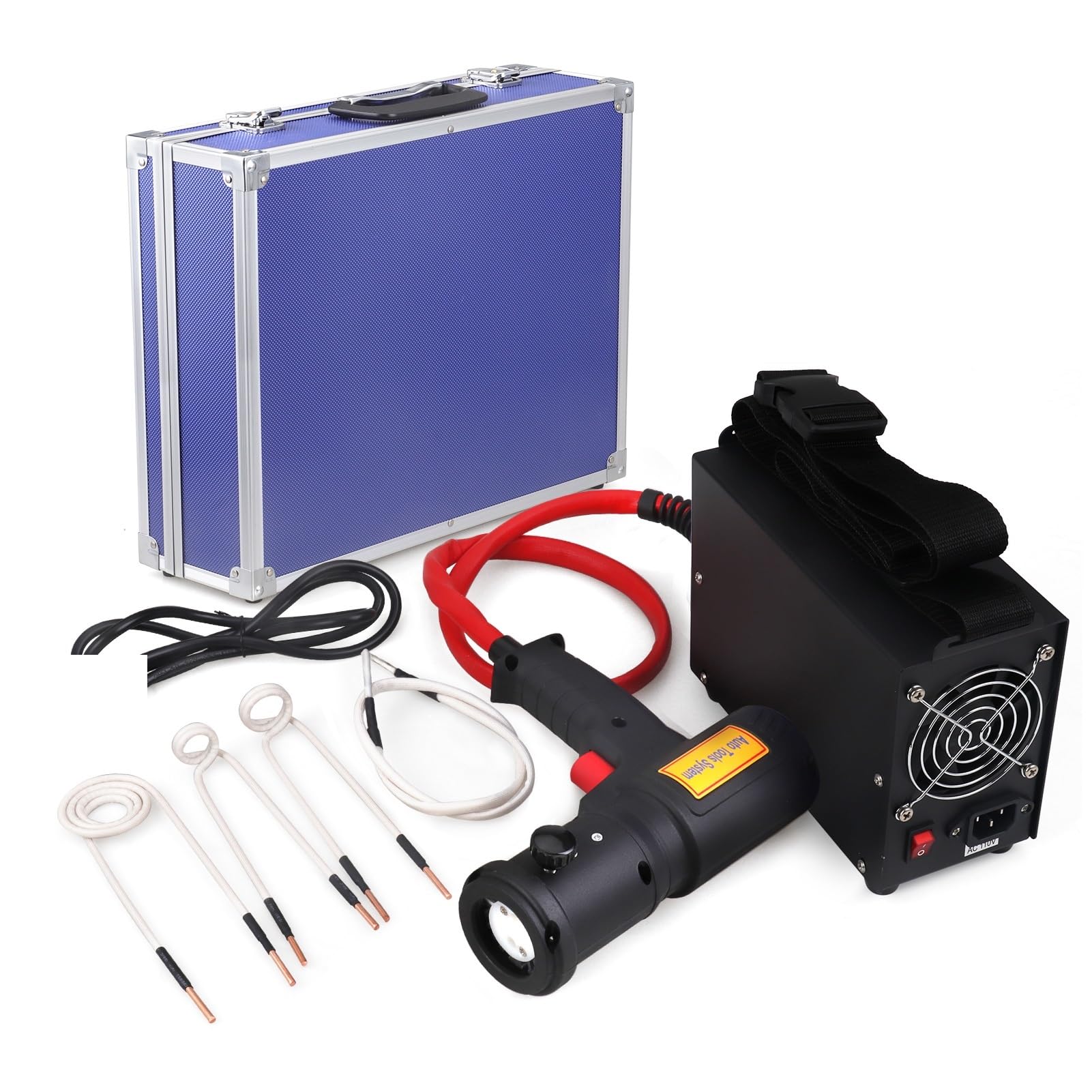 Xzxxzsz Nero Induction Heater, 1500W Flameless Electromagnetic Mini Induction Heater With 4 Pieces Coil Kits For Car Repair Bolt Remover Tools(Nero)