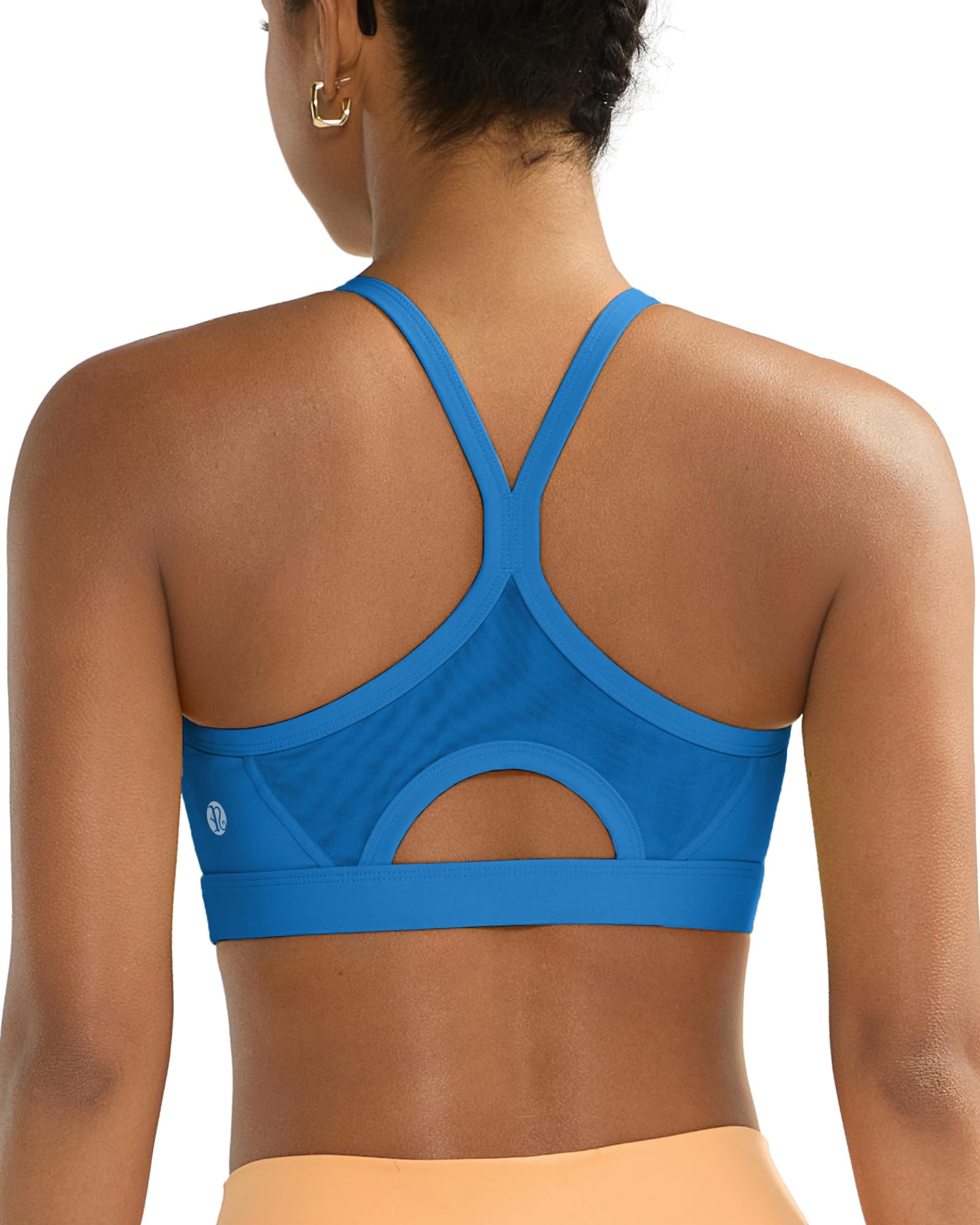 RUNNING GIRL Sports Bra for Women,Y Back Molded Cup Medium Impact Sports Bras with Sewn in Pads