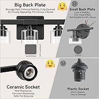 Vista 7 de 5-Light Matte Black Bathroom Light Fixtures, 31" Modern Vanity Lighting Fixture for Bathroom, Bathroom Vanity Lights Over Mirror with Clear Glass