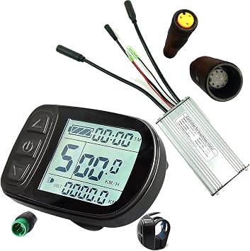 24V-48V 500W 22A Electric Motor Controller, Waterproof Rainproof E-Bike LCD5 LCD Display Control Panel Brushless Speed Controller Kit for Electric Bicycle