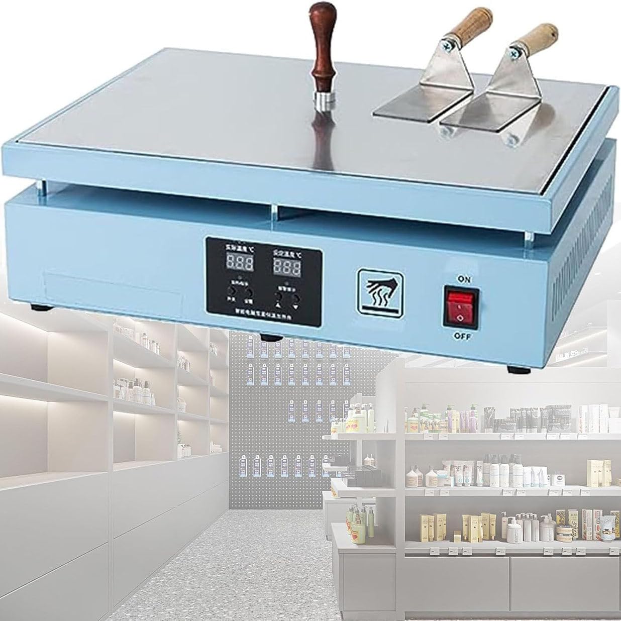 AYCDL 1200W Cellophane Wrapping Machine,Desktop Heating Sealing Machine,with Dual Temperature Display,for Packaging