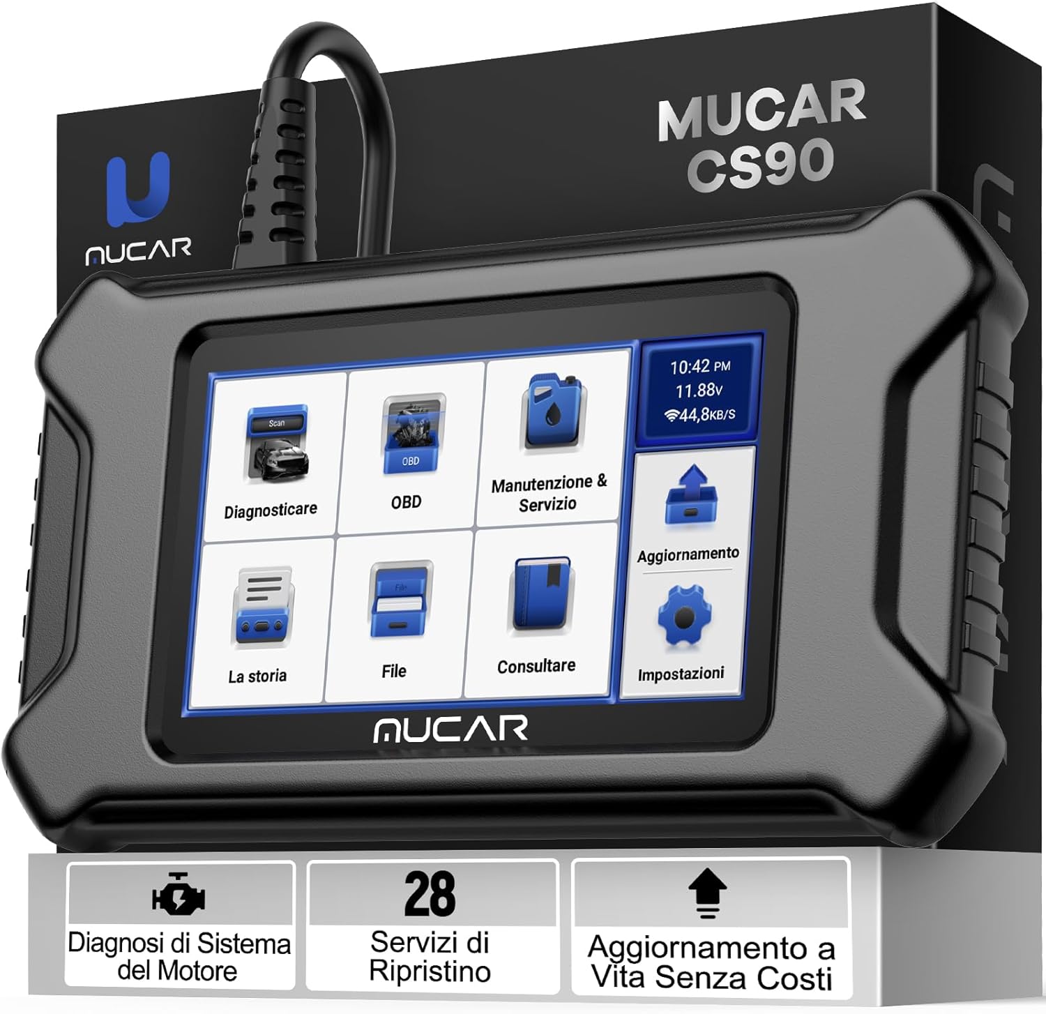 Mucar CS90 OBD2 Auto Diagnostic - Scanner Motore Con 28 Funzioni Di Ripristino, Touch 5" - Foto 13