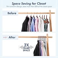 Vista 3 de HOUSE DAY Paquete de 60 perchas de plástico azul, perchas con ganchos antideslizantes, perchas duraderas y que ahorran espacio, perchas ligeras