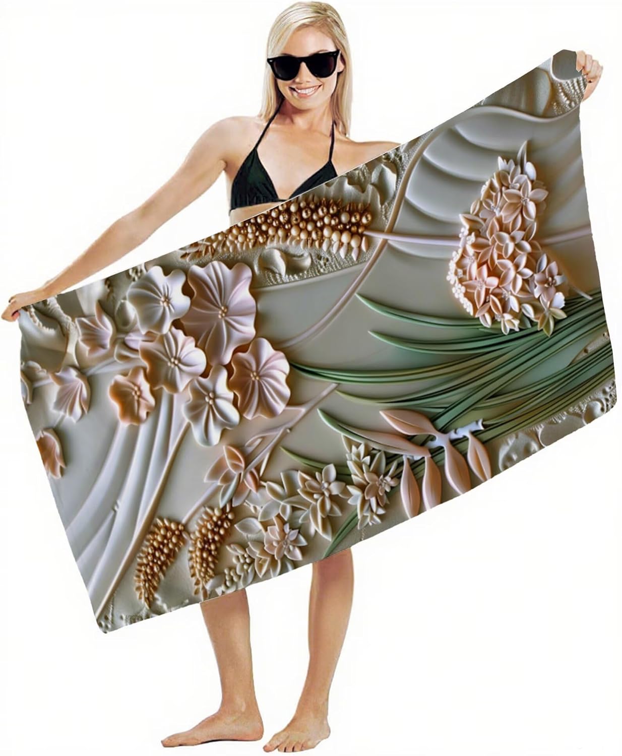 Beach Towel 100x180cm Bath Towels, Quick Dry Microfiber Towel, Sand Free, Super Absorbent, Lightweight, Compact Design, Towels for Bathroom Travel, Pool, Gym, Camping, Beach Vacation Essentials A2-35