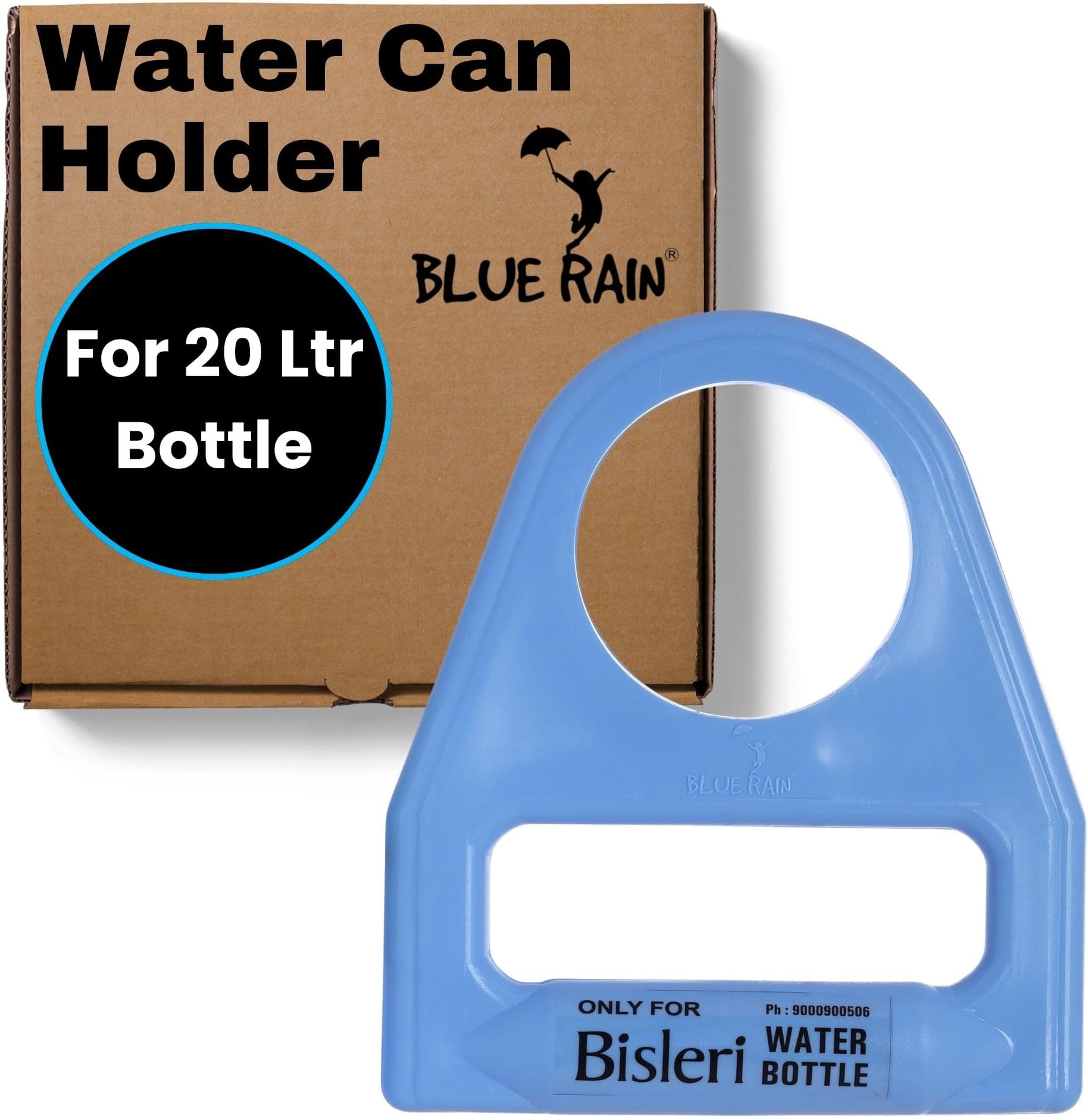 Blue Rain water Can Holder | Handle for bisleri 20 Litre Water Bottle| Water Bottle Handle Grip | Water Can Handle | Water Can Lifting Handle | Portable Water Bottle Handle | Plastic (Blue)