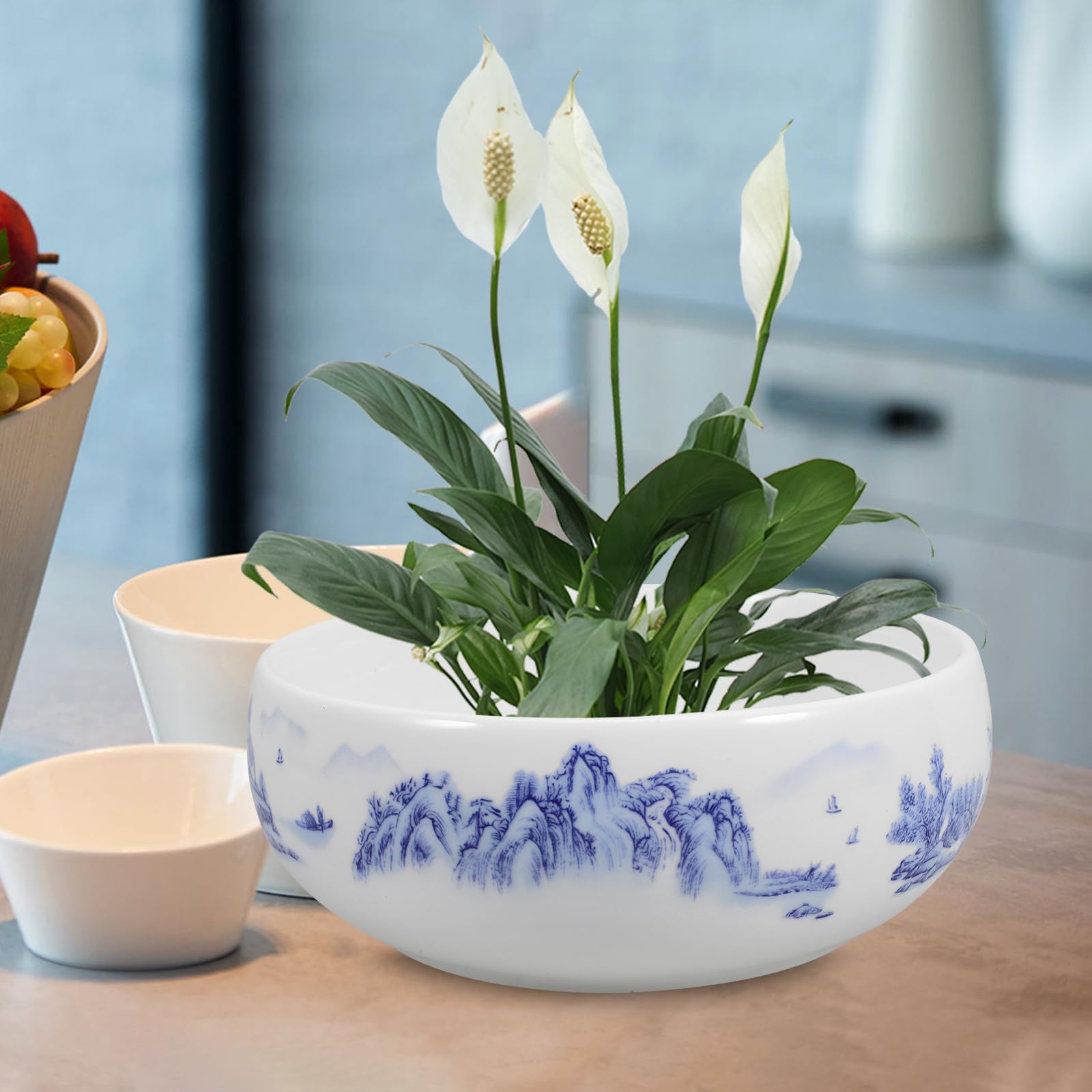 Luxshiny Pot de Fleurs Moderne en Céramique Décorative pour Plantes Succulentes et Fleurs, Design Artistique et Lumineux pour Salon Cuisine Plusieurs Styles