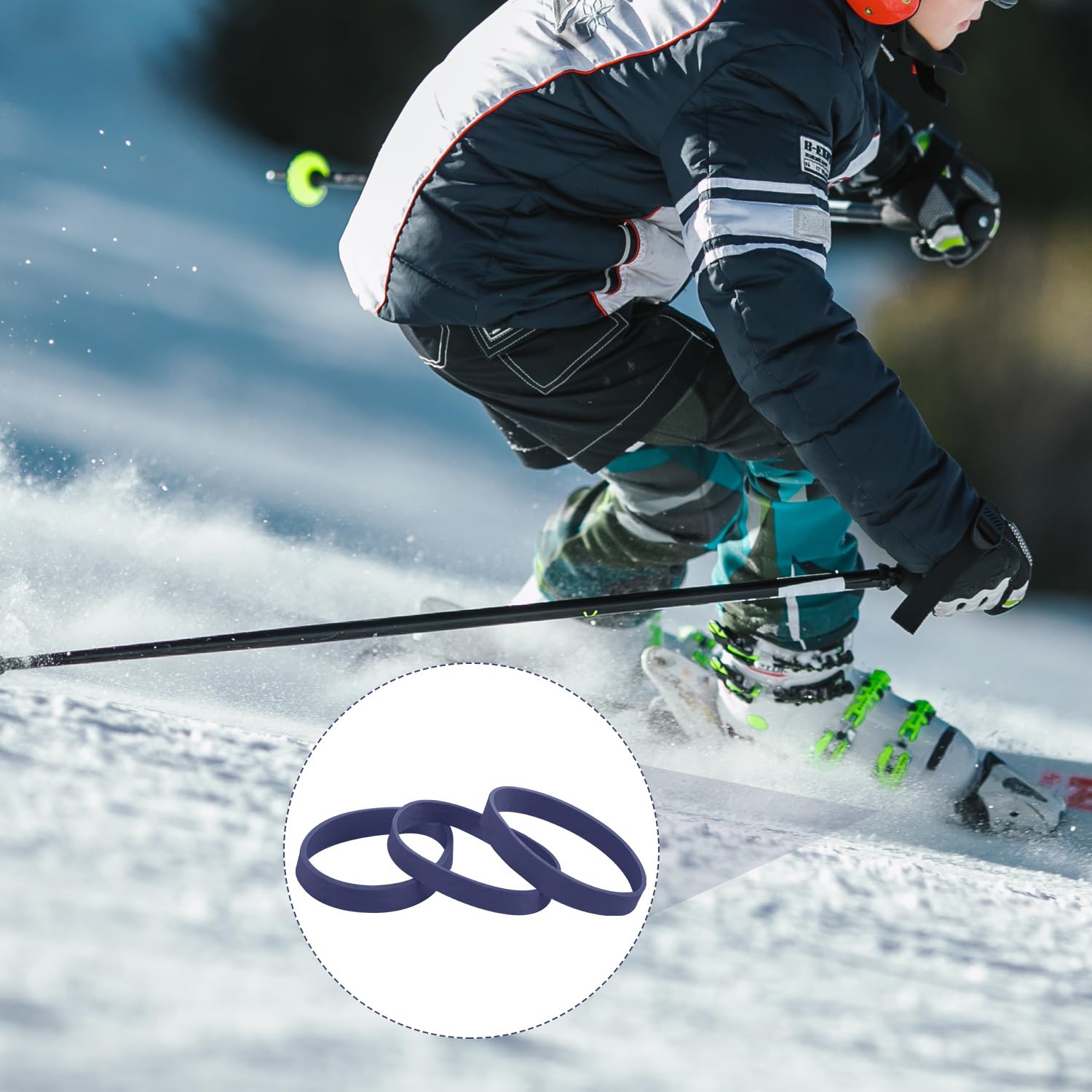 Band de Frein de Ski, 32pcs Retenues de Freins de Snowboard Bande de Caoutchouc
