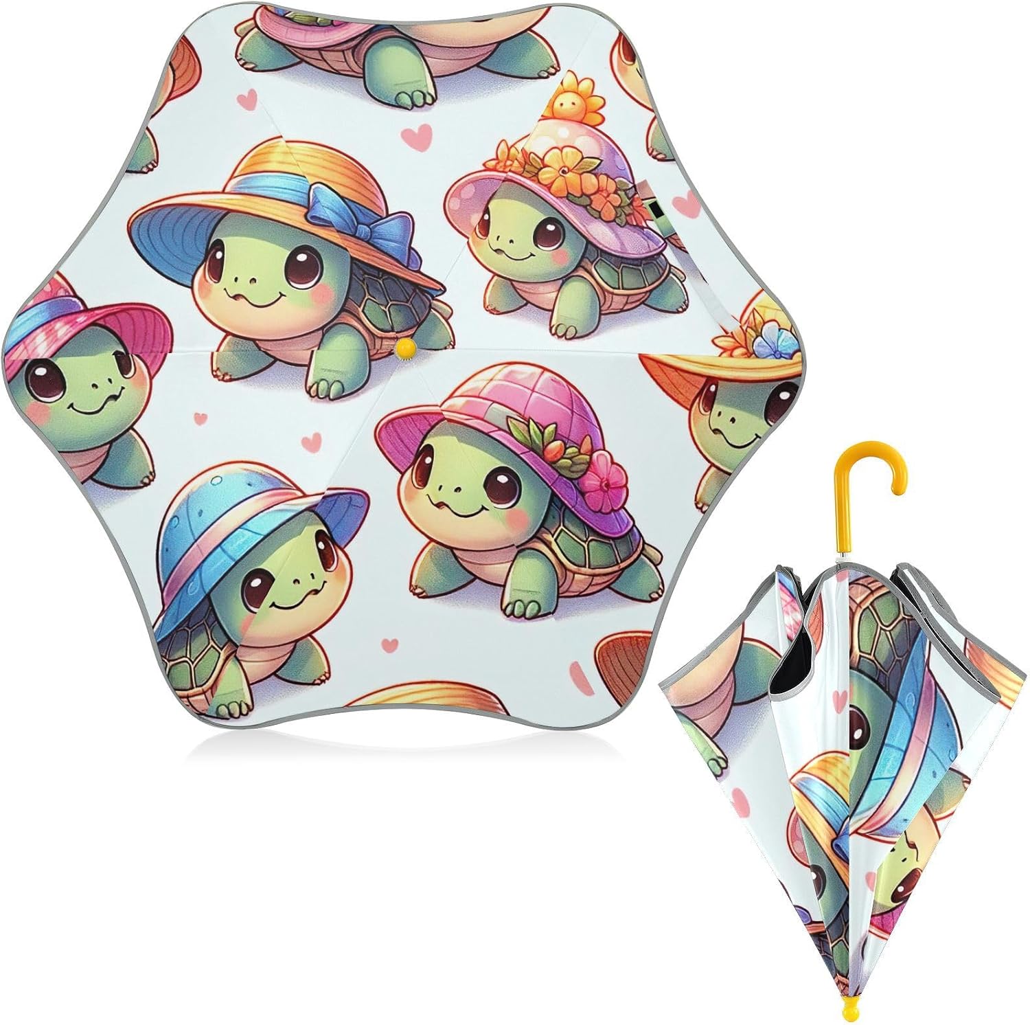 ODAWA Blue Colorful Marble Kids Umbrellas Wind and Rain Protection Rain Umbrella for Kids