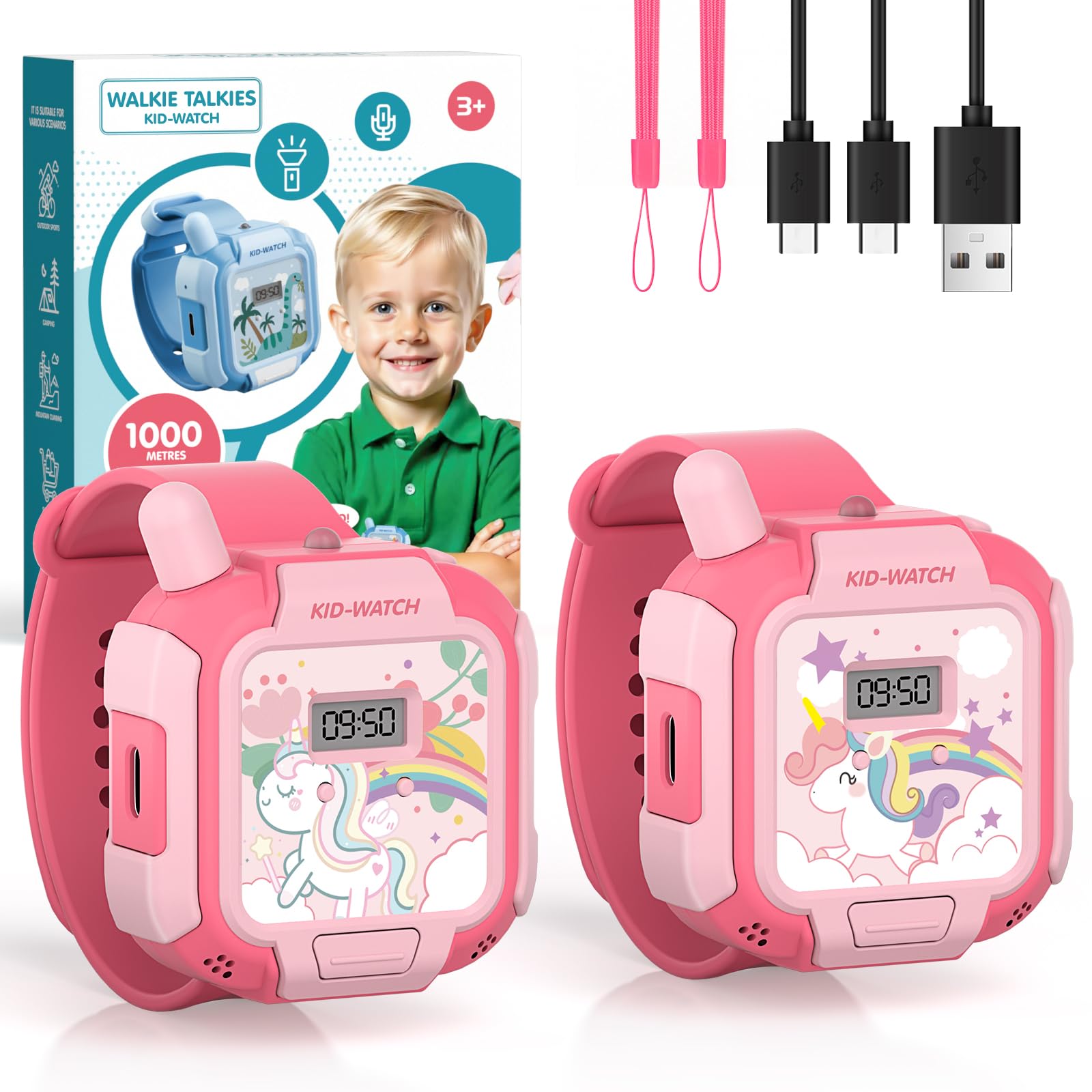 Toys for Girls Ages 3+, Rechargeable Walkie Talkies Handsfree for Kids, Wearable Unicorn…