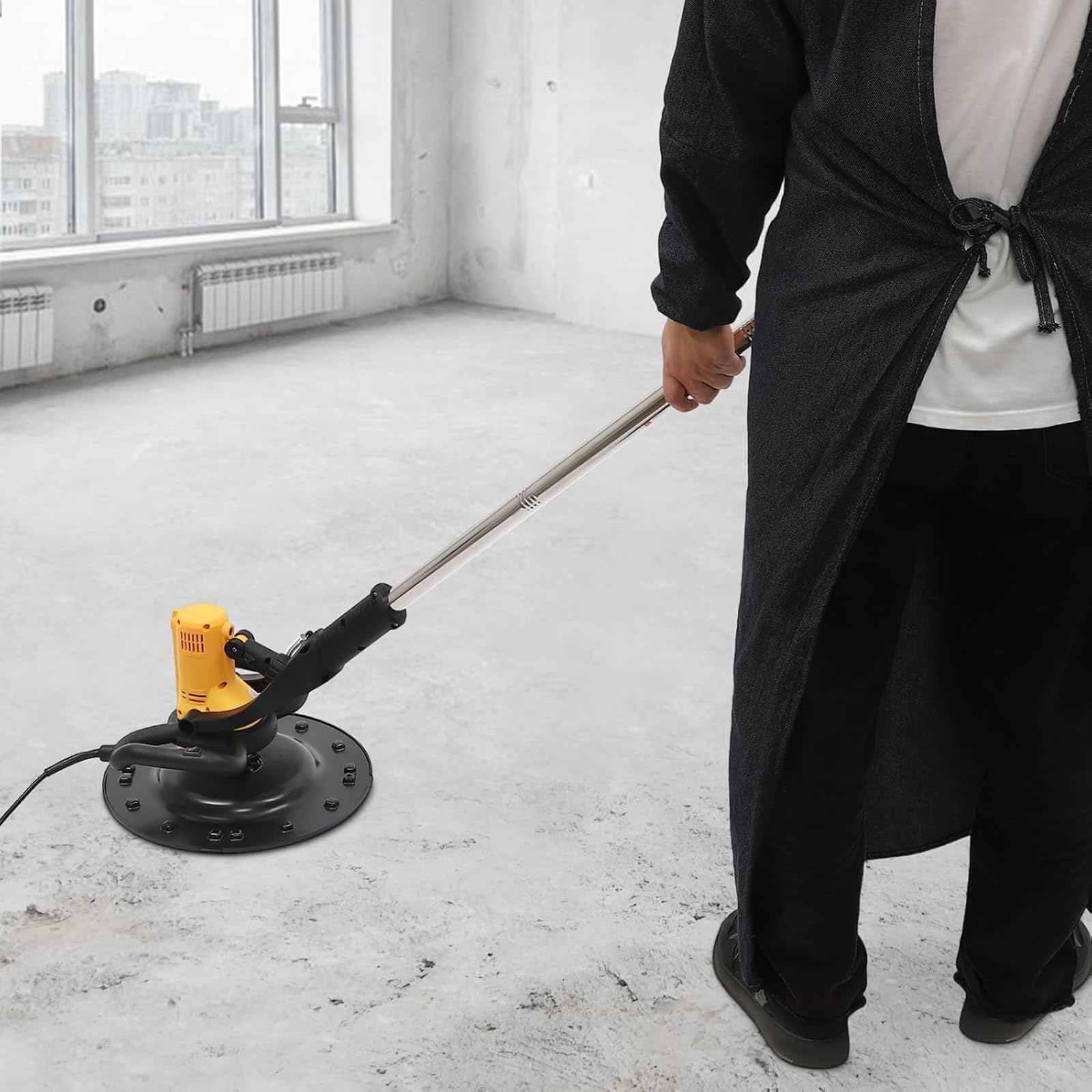Elektryczna kielnia do betonu ściennego z funkcją mieszania, szlifierka do betonu, 1-6 prędkości, 280-2800 obr./min, silnik z czystej miedzi 2880 W, samoprzylepna podstawa ze światłem roboczym LED
