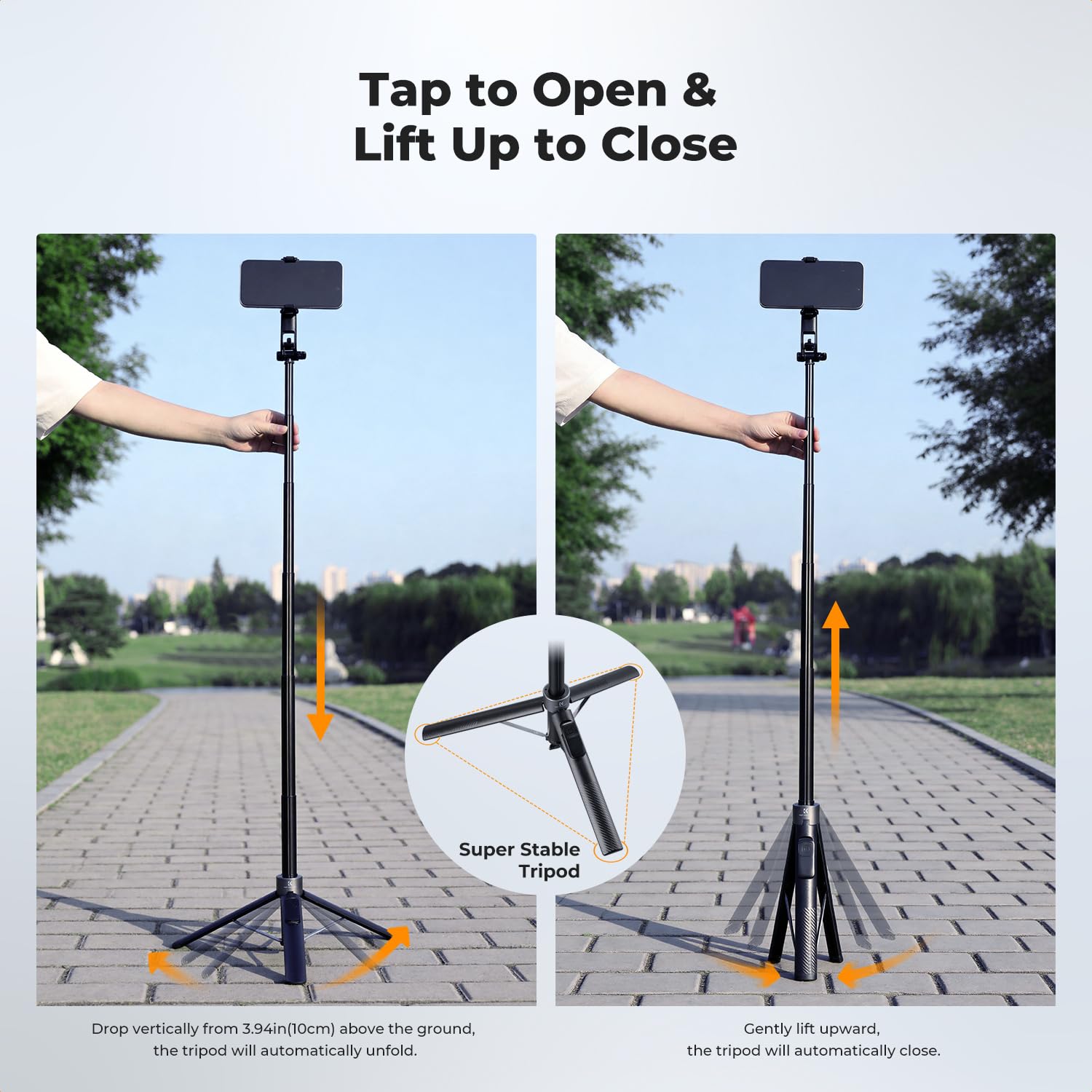 K&F CONCEPT Kij do Selfie 3-w-1 z MagSafe i Pilotem, Stativ Obracalny 360°, Kompatybilny z iPhone, Samsung i Kamery Sportowe | Mag-Safe statyw kompatybilny z iPhone Android DJI OSMO Pocket 4/3 Insta360 X5, klips magnetyczny+śruba 1/4" - X97C6