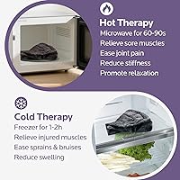 Vista 6 de Almohadilla térmica para microondas para dolor de cuello, hombros y espalda, con peso para microondas, con aroma a lavanda para compresas frías