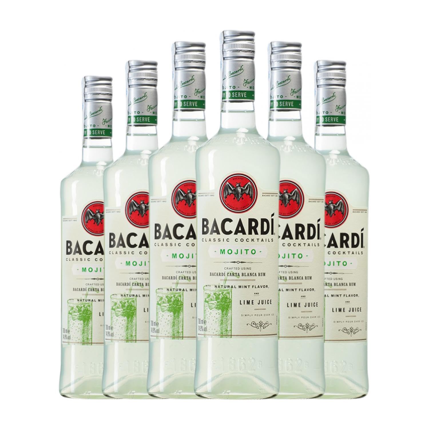 Licores Bacardí Mojito 70 cl (Caja de 6 Botellas de 70 cl)