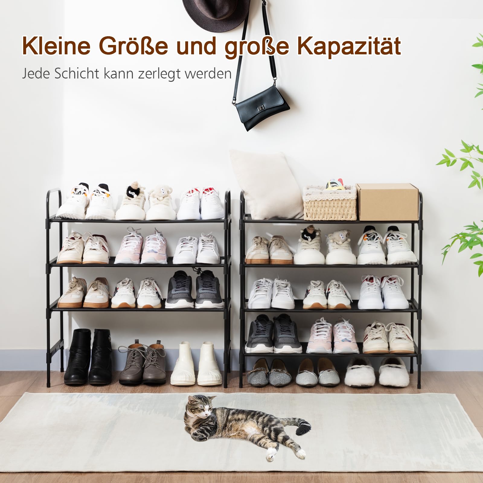 Ruimtebesparend Schoenenrek met 7 Niveaus voor Een Opgeruimd Huis (Wit