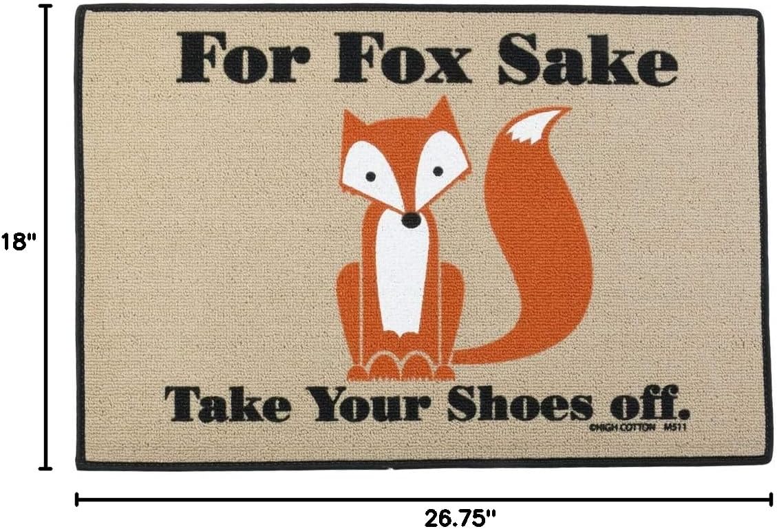Treasure Gurus Funny for Fox Sake Remove Shoes Tan Welcome Entry Doormat Outdoor Floor Rug Door Mat