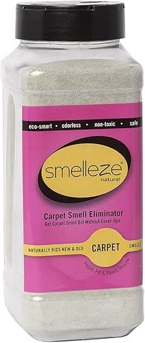 SMELLEZE Desodorizador natural para eliminar olores de alfombras 2 lb. El polvo elimina los compuestos orgánicos volátiles para alfombras y la