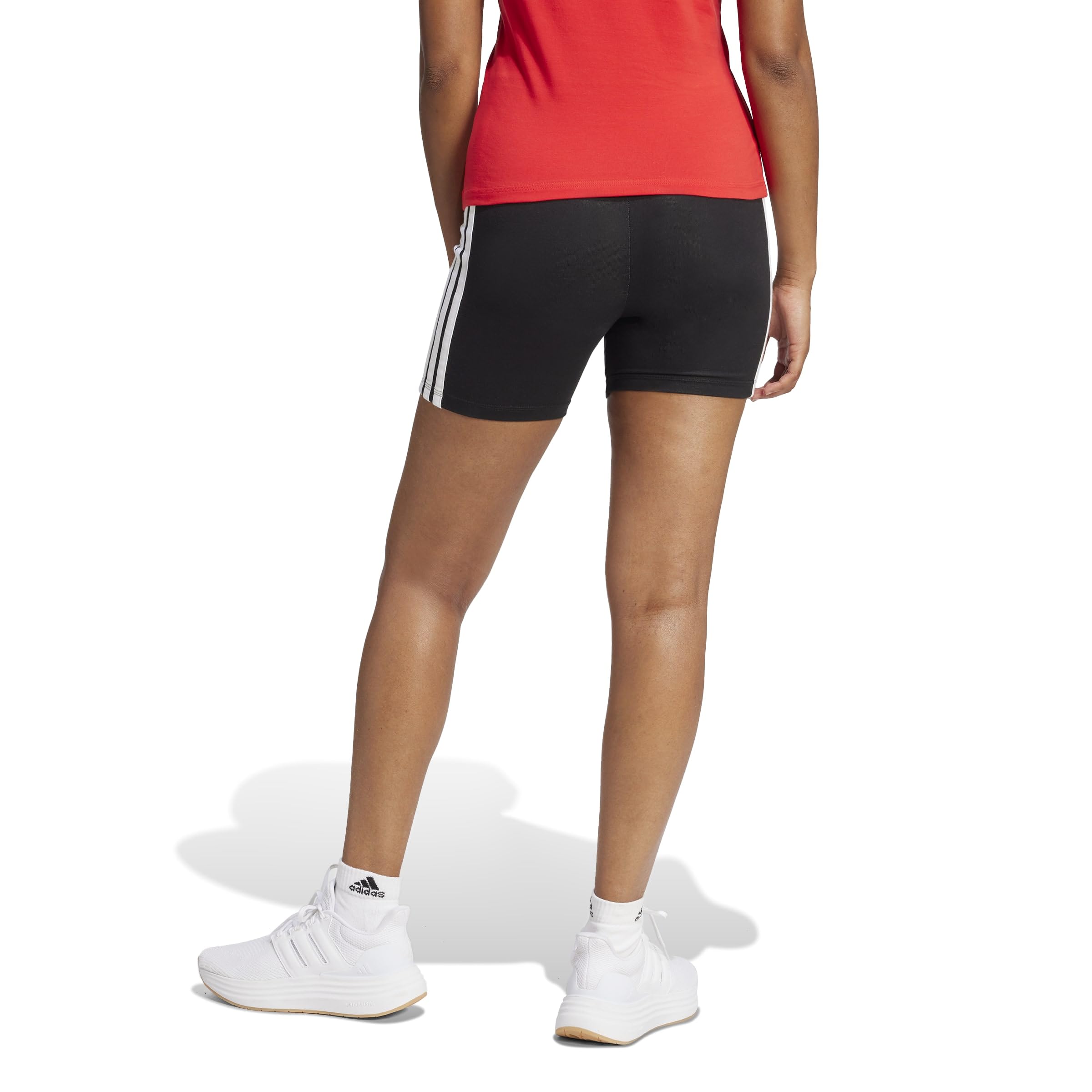 adidas Women's Mallas Cortas Essentials High Waisted Biker 3 Bandas
