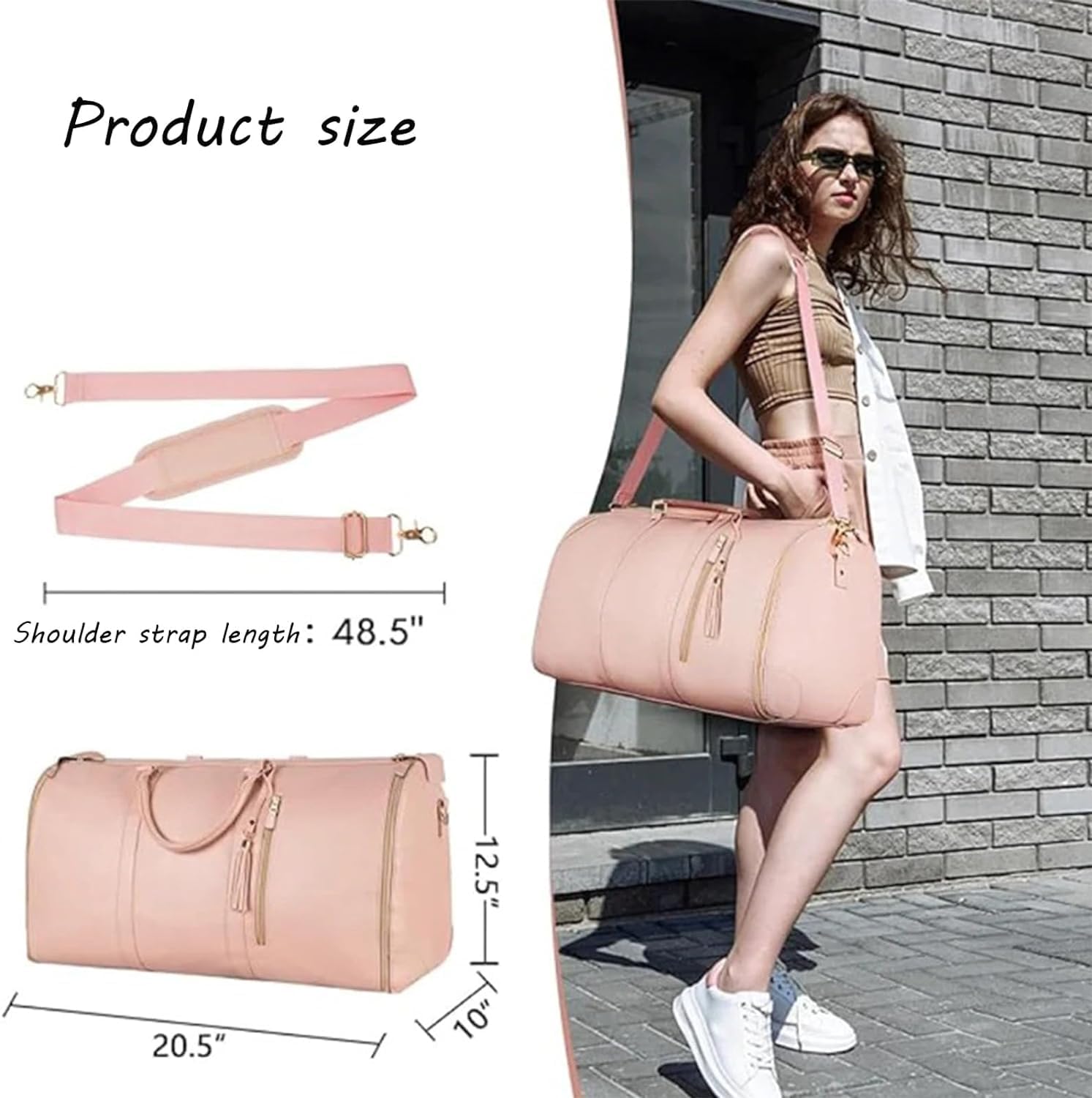 Bolsa De Ropa para Viajes, Bolsa De Viaje Plegable, Foldable Clothing Travel Bag,Garment Bags for Clothes Travel,Portatrajes Plegable para Viajes,High Capacity Folding Suit Luggag (Beige)