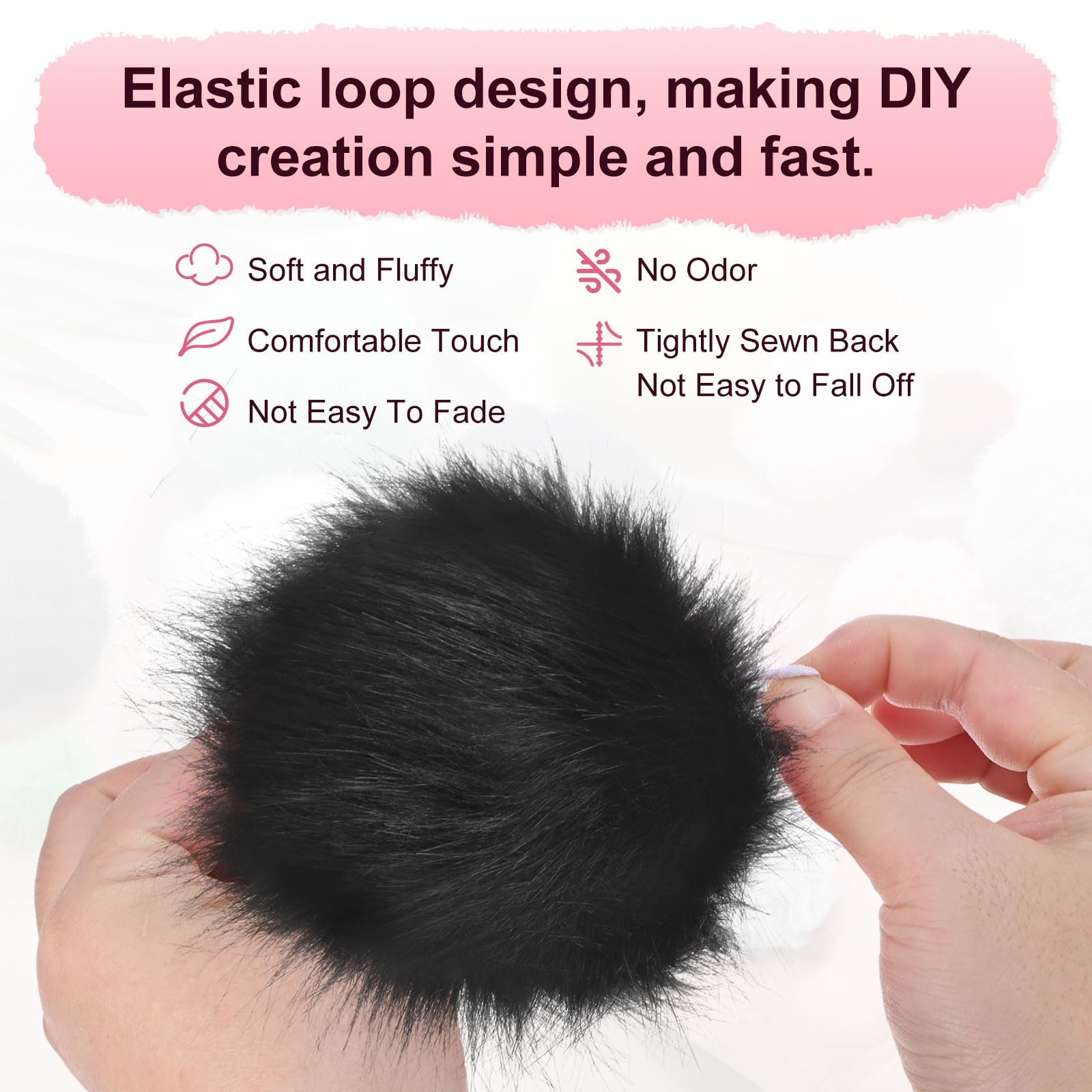 M METERXITY 1-Pack Faux Fur Pom Poms - Image 2