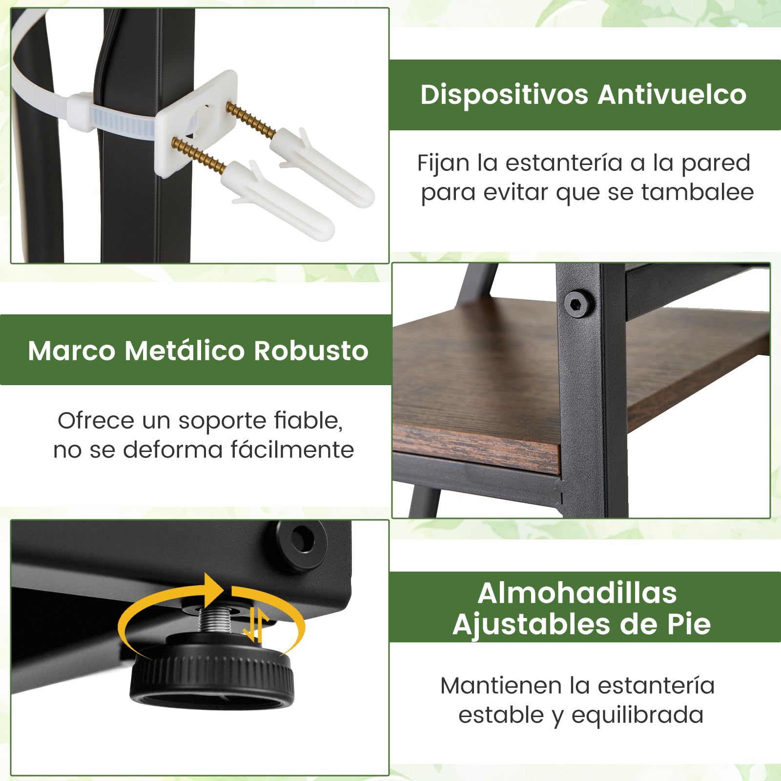 COSTWAY Soporte para Plantas de Interior con Luces de Crecimiento, Estante Metálico en Esquina con 10 Niveles, Estantería para Macetas Grandes, Estante Decorativo con Curvas para Salón Balcón