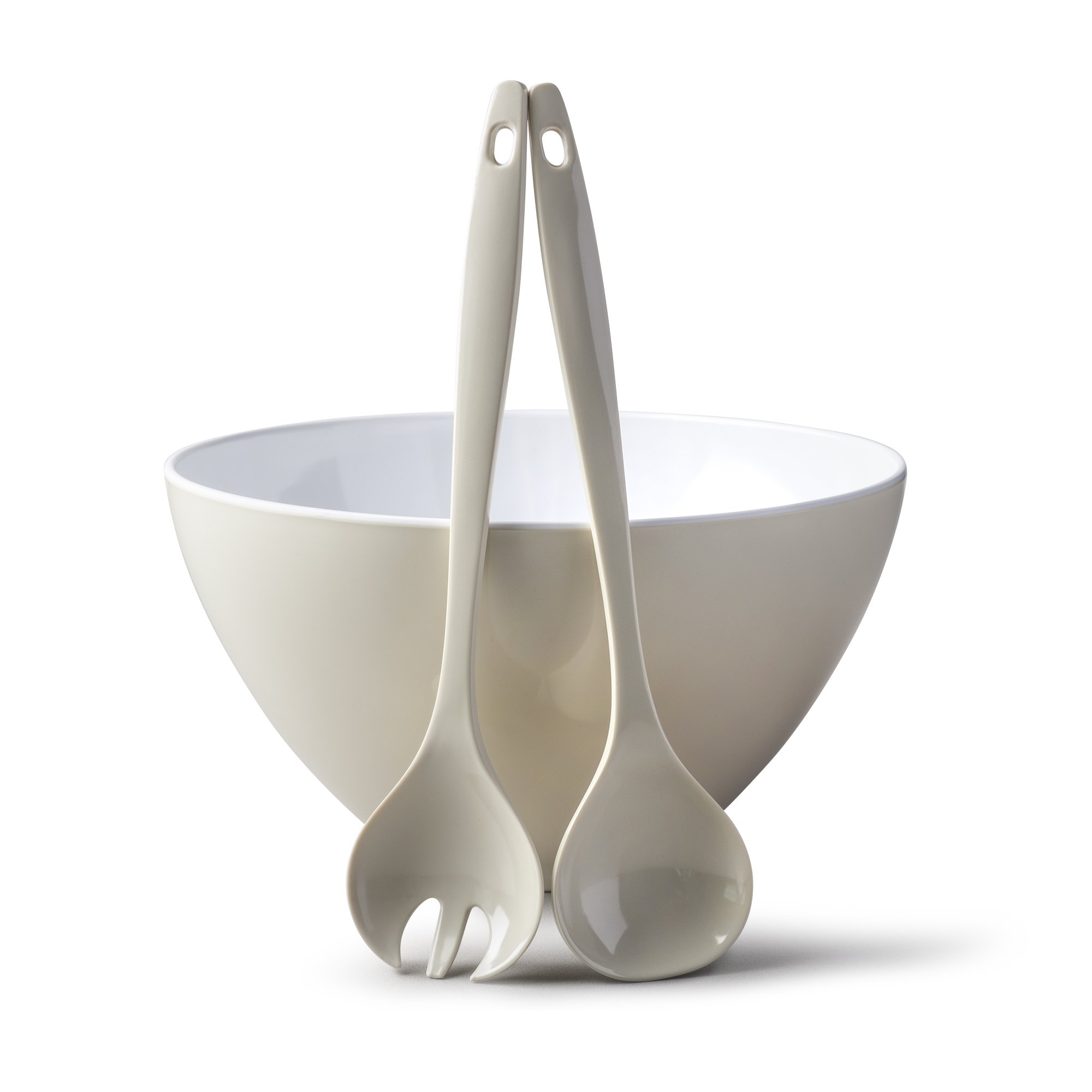 Zeal G217CSET Salad Bowl and Server Set, Cream