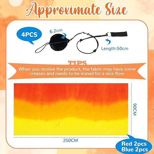 Miniatura 8 de Jenaai 4 juegos de danza del vientre velo colorido Poi bufanda Poi Streamer con bolas Poi de seda Poi para accesorios de escenario