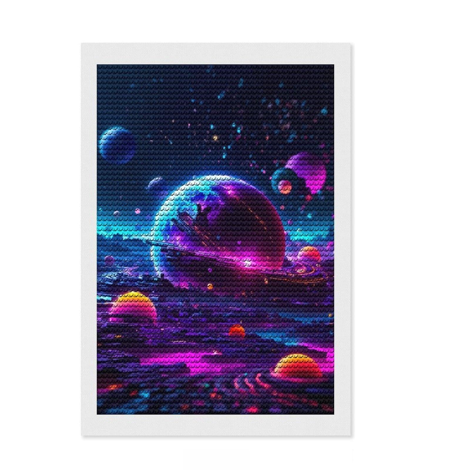 Junmoney Decomposition of Reality DIY Diamond Art Canvas Kit 8"x12", Easy to Enjoy, Adhesive Canvas, Aesthetic Room Decor, Thoughtful Handmade Gift