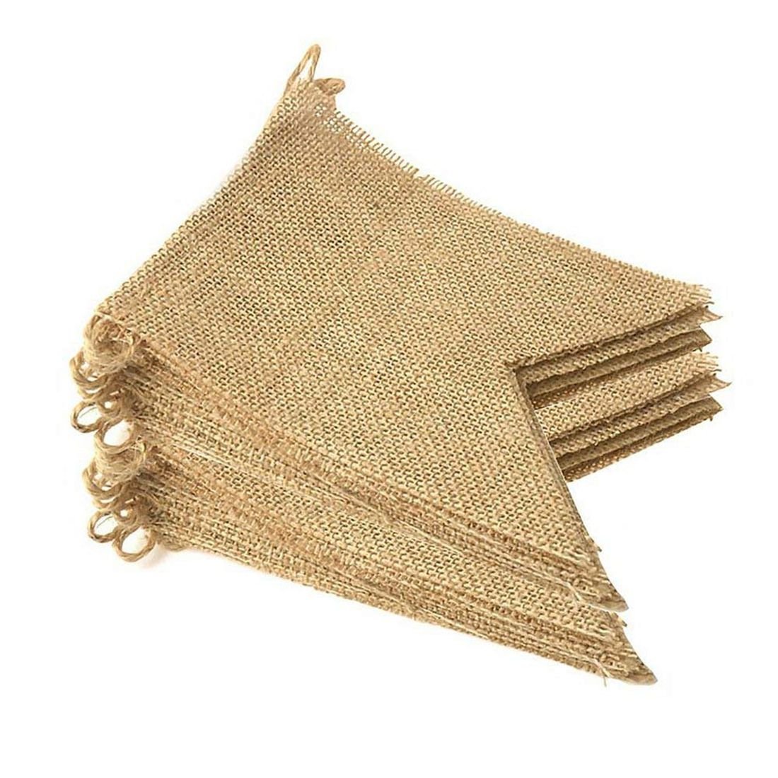 GCC BILIPurture 20 Pcs Burlap Banner, 14.5 Ft Swallowtail Flag, DIY Hand Painted Decoration for Wedding, Holidays, Camping, Baby Shower and Party