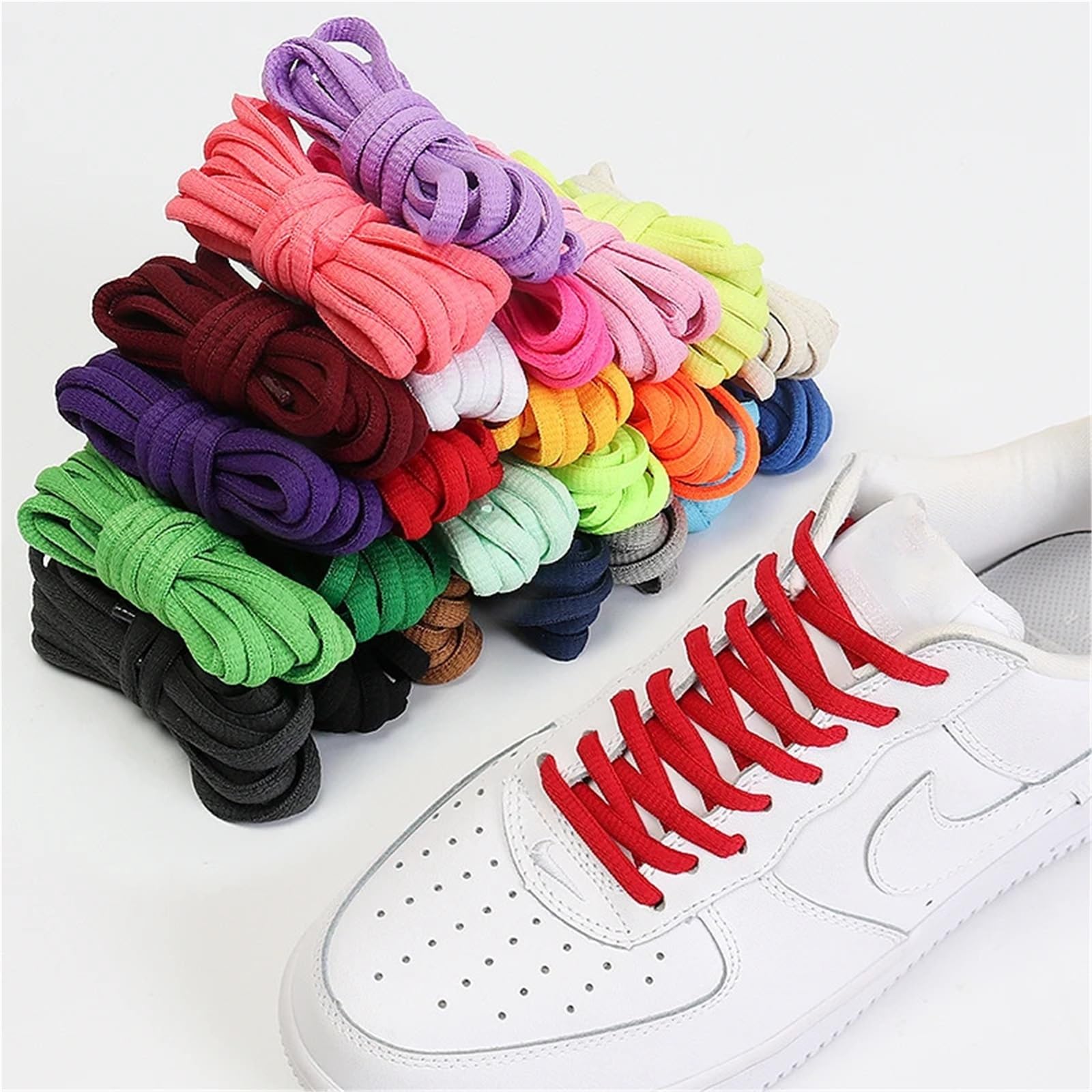 10 Paar Sportschnürsenkel for Herren und Damen, farbige flache, halbrunde Schnürsenkel, passend for alle Schuhe, runde Für Sneaker