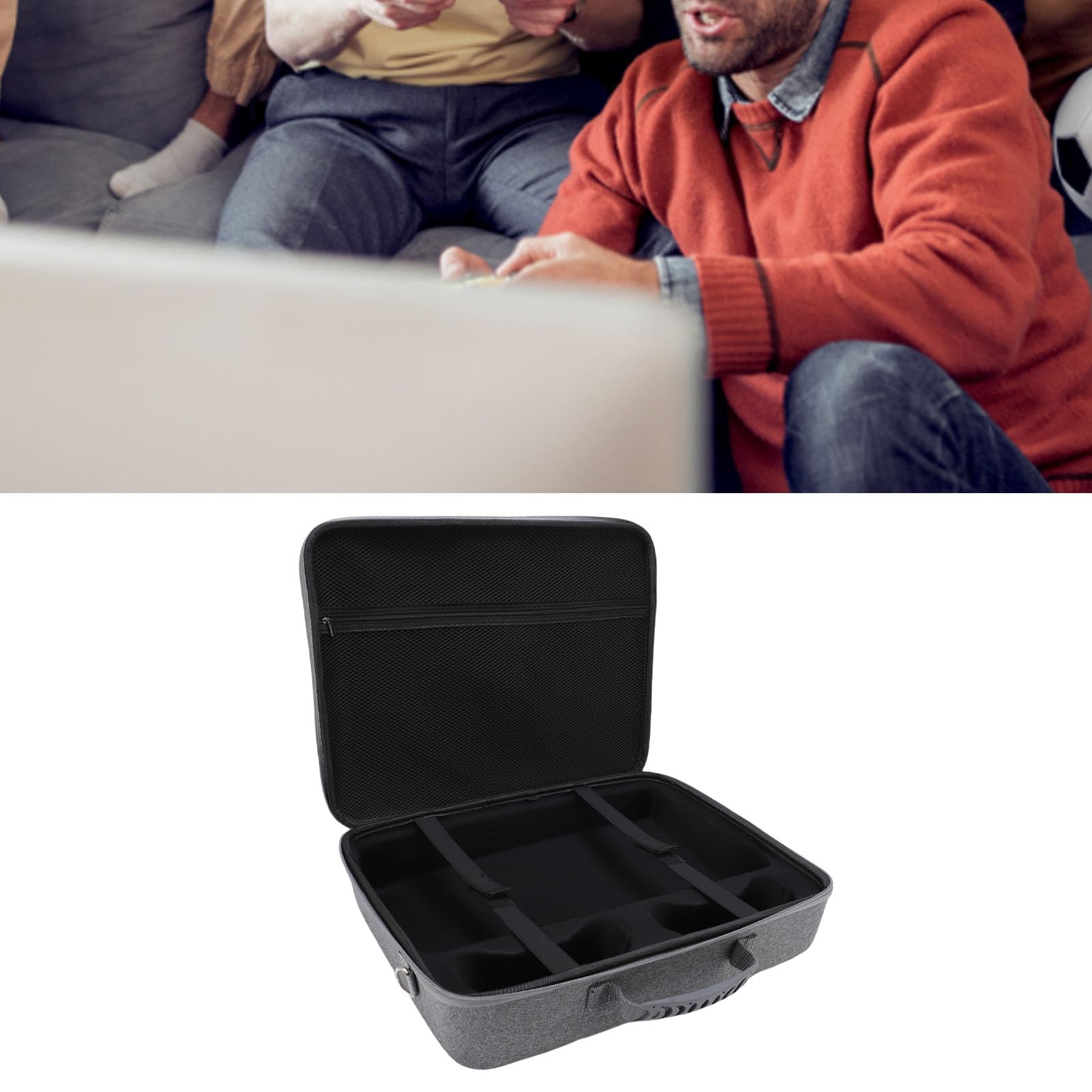 Demeras Estuche de Transporte para Consola Almacenamiento Compacto y Duradero para Controladores y Sistemas de Juego Pro Correa Ajustable Nylon EVA (Gris)