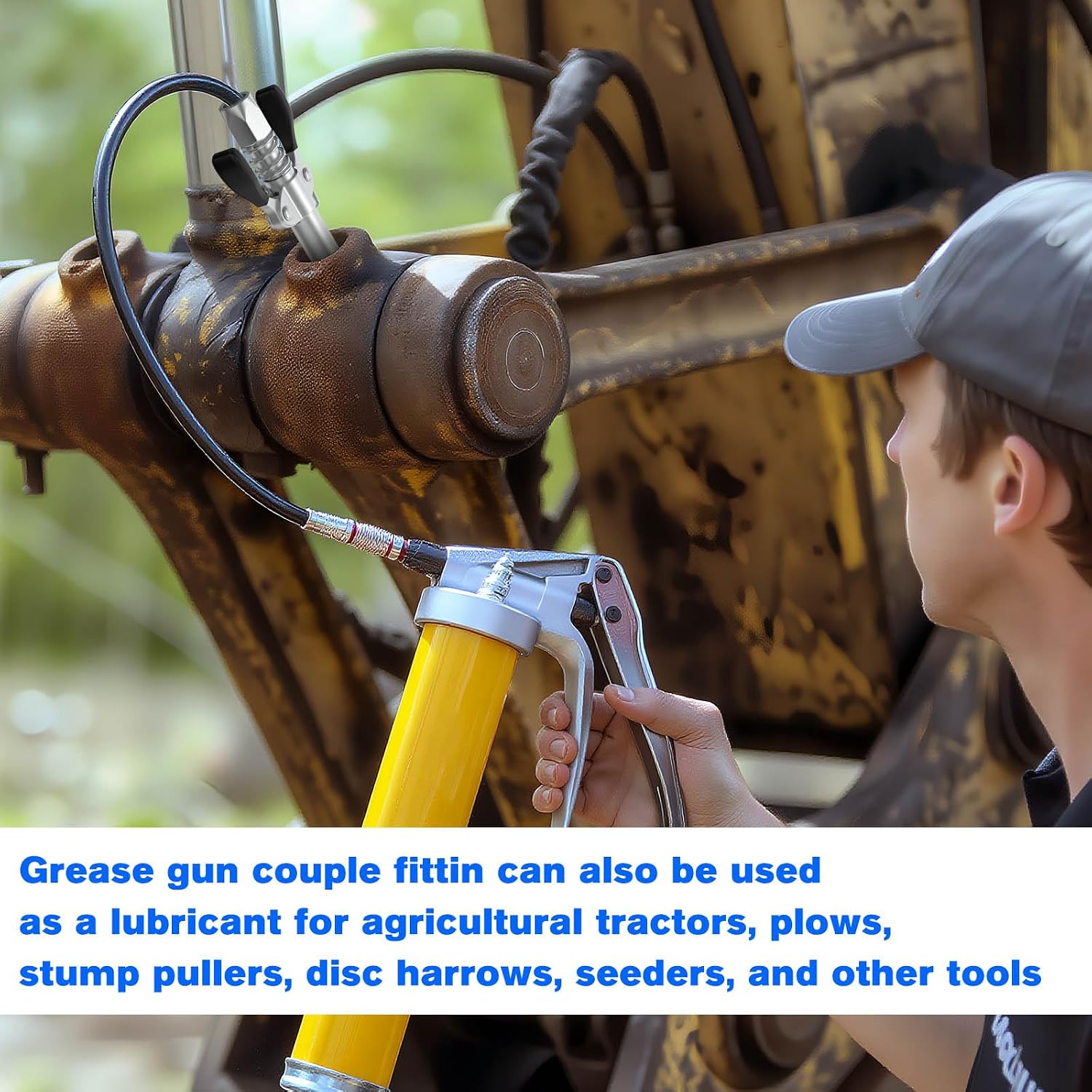 Grease Gun Tips Set Adaptor 90 Degree, 12000 PSI Greases Fittings Compatible With All Grease Guns, Quick Release Coupler 1/8" NPT Fitting, Lock And Lube Grease Gun Coupler With 90°