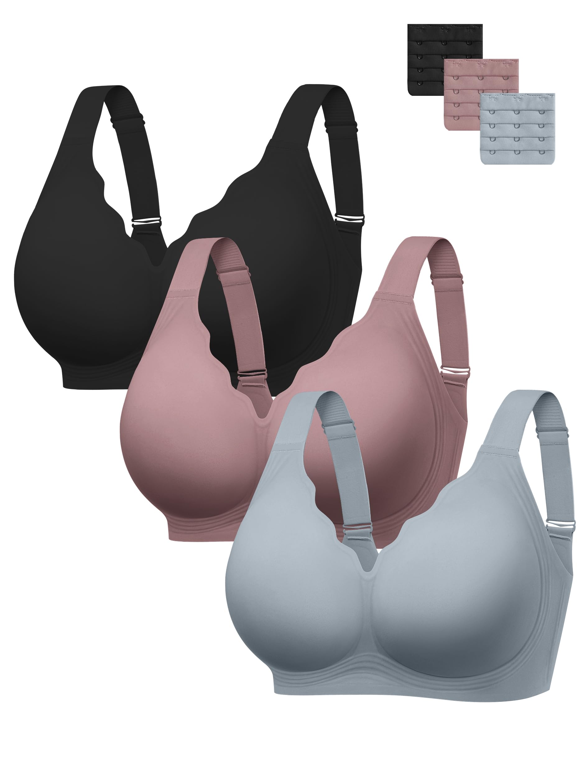 Angelhood Plus Size Jelly Bras for Women Push Up Full Coverage Wireless Bra