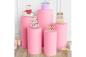 Pink Stretch Spandex Cylinder Cover for Wedding