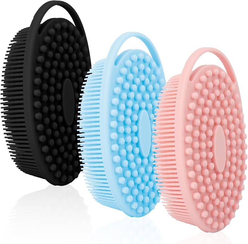 Escova corporal de silicone com duas texturas Slergut, pacote com 3