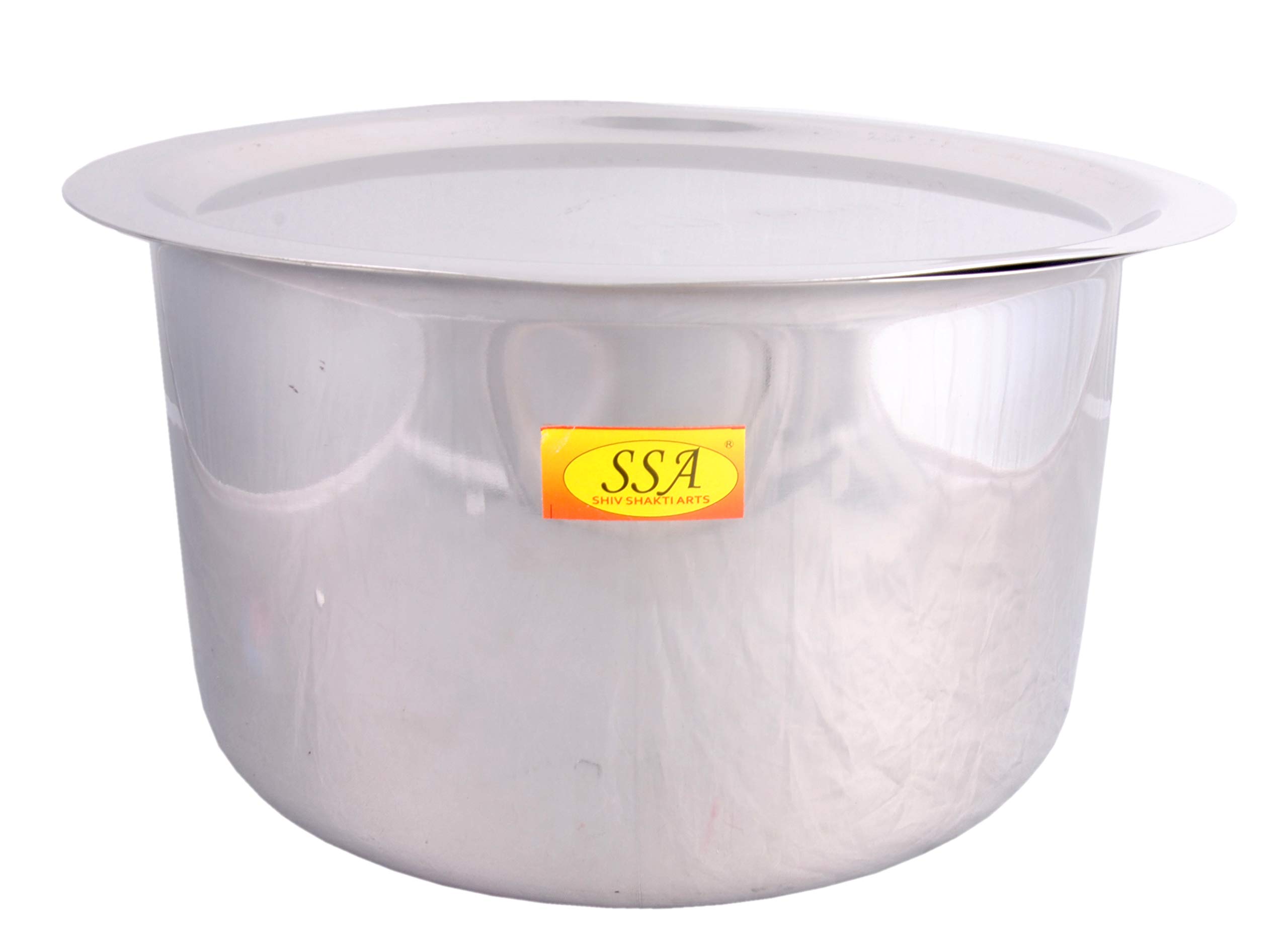 Shiv Shakti Arts® Stainless Steel Bhagoni/Tope/Patila Set with Lid & Induction Bottom Serving & Cooking Food - Heavy-22 Gauge - (Big, Set of 4 Bhagoni 3800, 4800, 5800 & 7300 ML) - Image 5 thumbnail