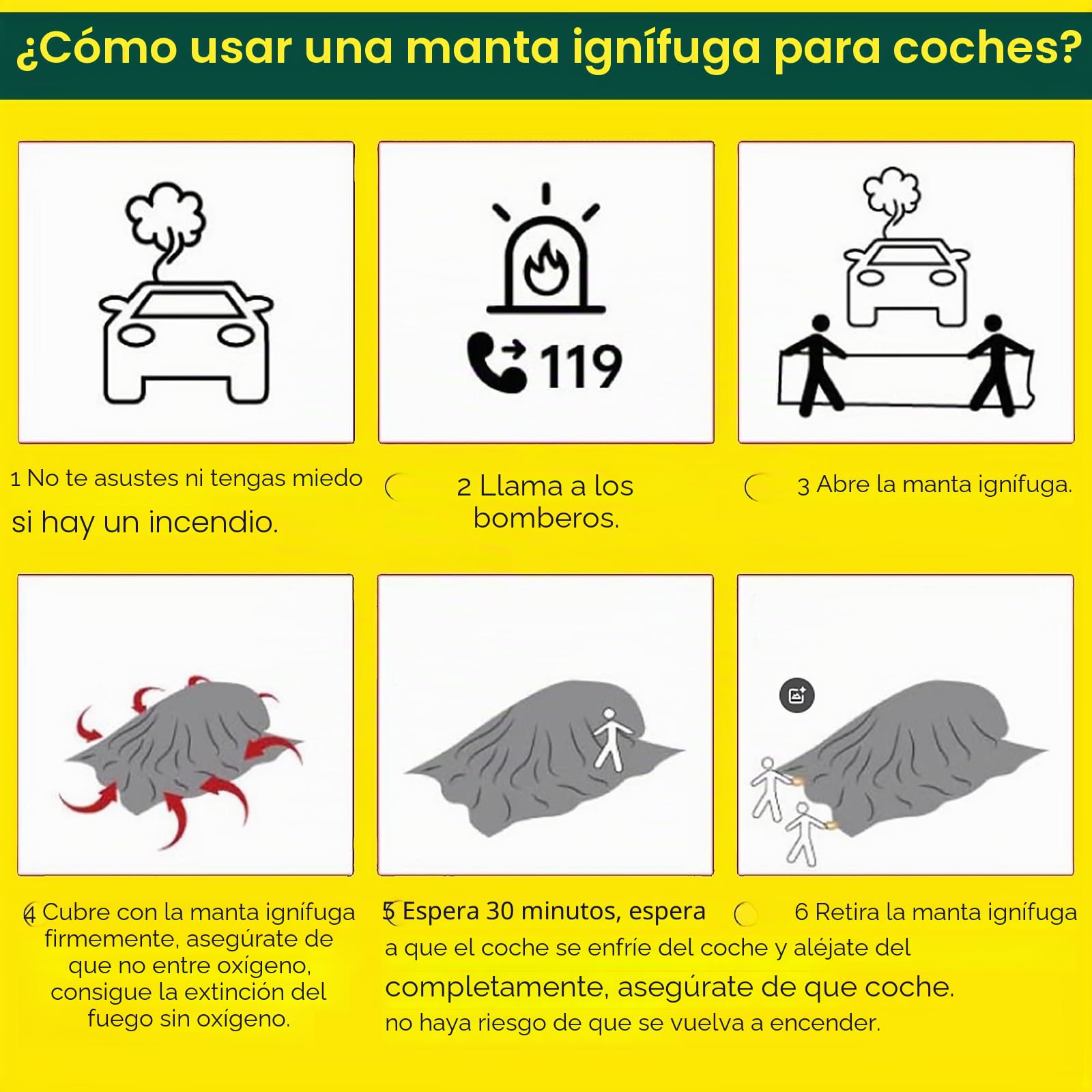 Manta ignífuga para vehículos eléctricos, reutilizable, con bolsa de transporte, ideal para garaje, estación de carga, seguridad de almacén