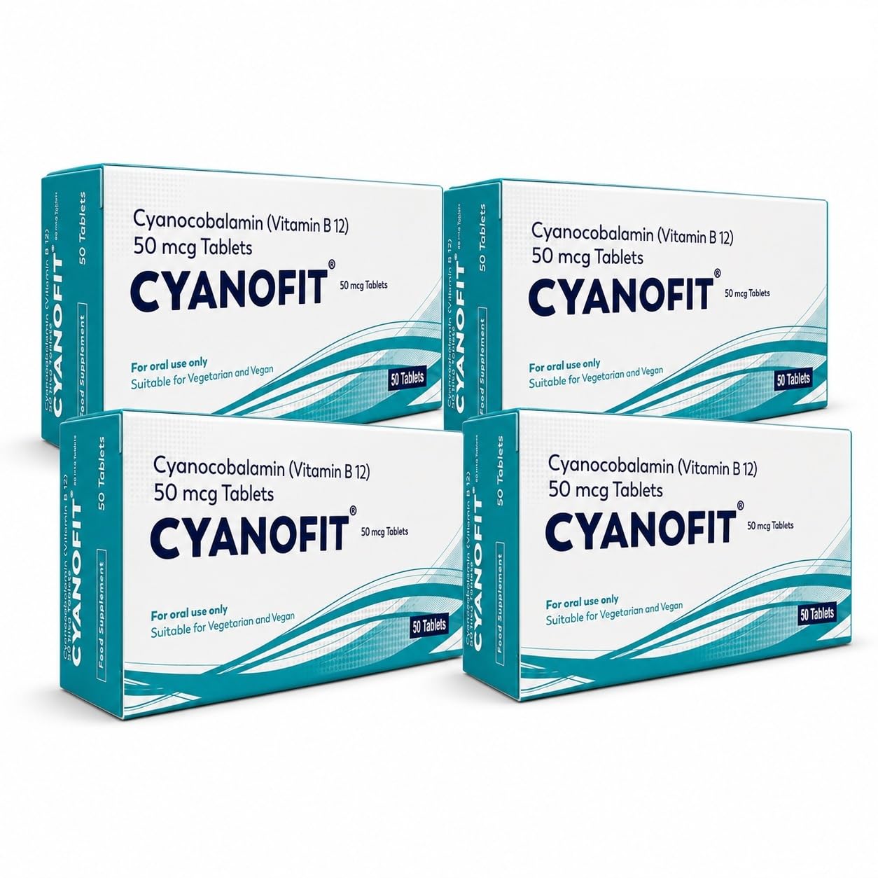 Cyanofit Vitamin B12 Tablets – High Strength - 200 Tablets (6 Month+ Supply) – Cyanocobalamin B12 50mcg Supplement - Contributes to The Reduction of Tiredness and Fatigue