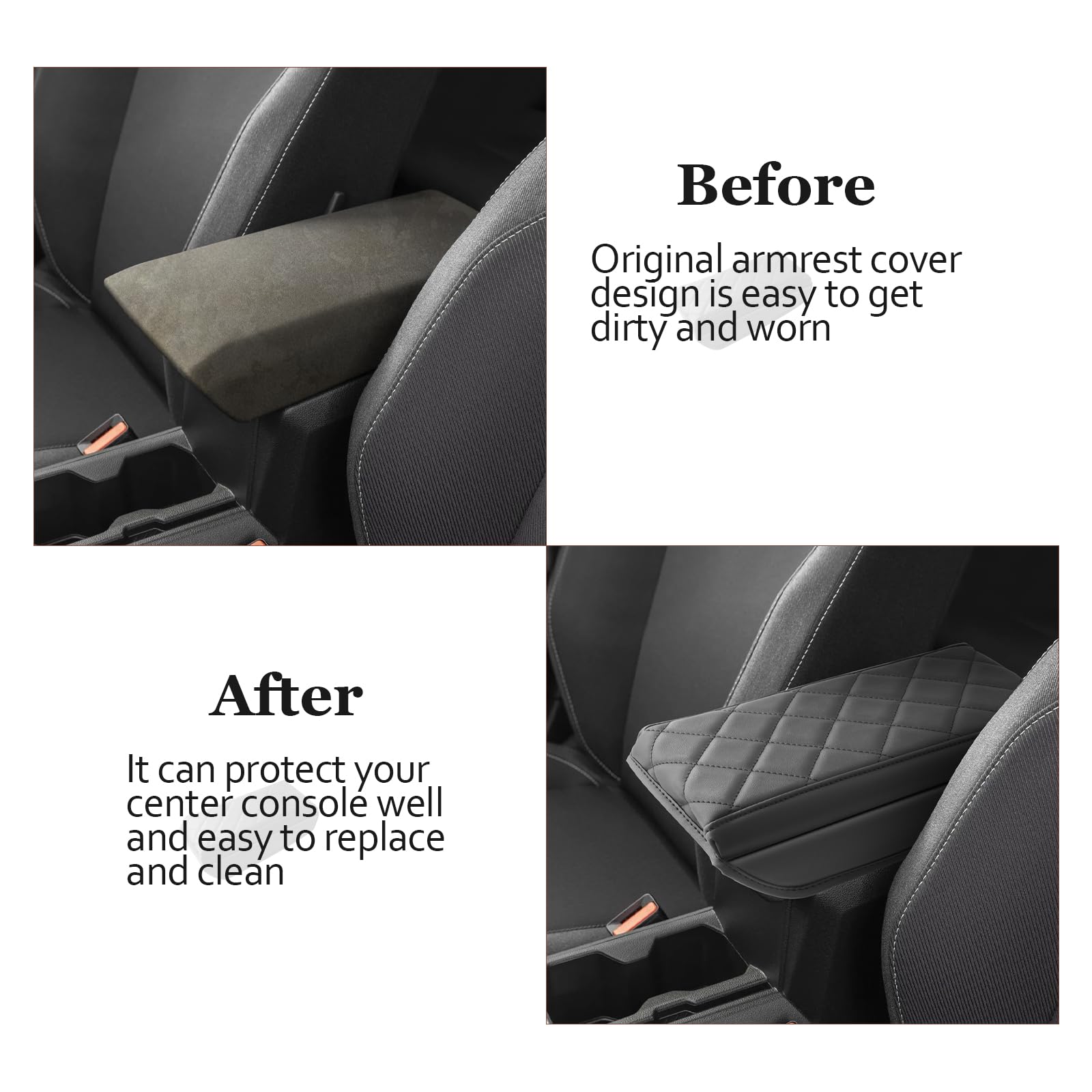 SKTU Housse d'accoudoir compatible avec Dacia Duster 3 2024 2025 avec rembourrage d'accoudoir en éponge plus épaisse