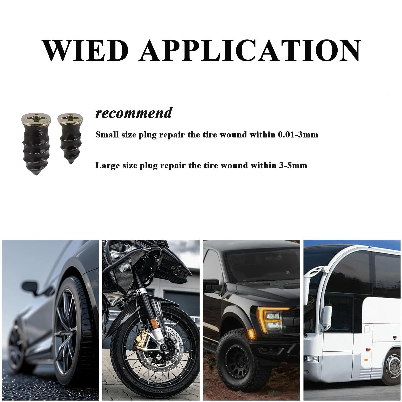 DuDuZui 60 Piezas Kit Repara Pinchazos Coche, Clavo de Goma para Neumáticos con Destornillador, para Coche, Moto, Bicicleta, Camión, con 1 Manómetro de Presión para Neumáticos a Lápiz (30S+30L) — view 5