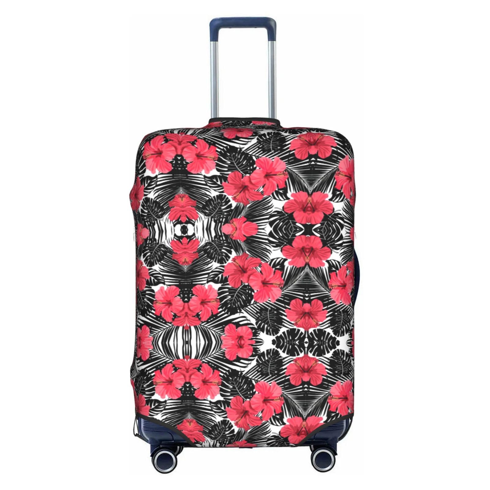 Housse de bagage Hibiscus lavable et zippée contre les rayures