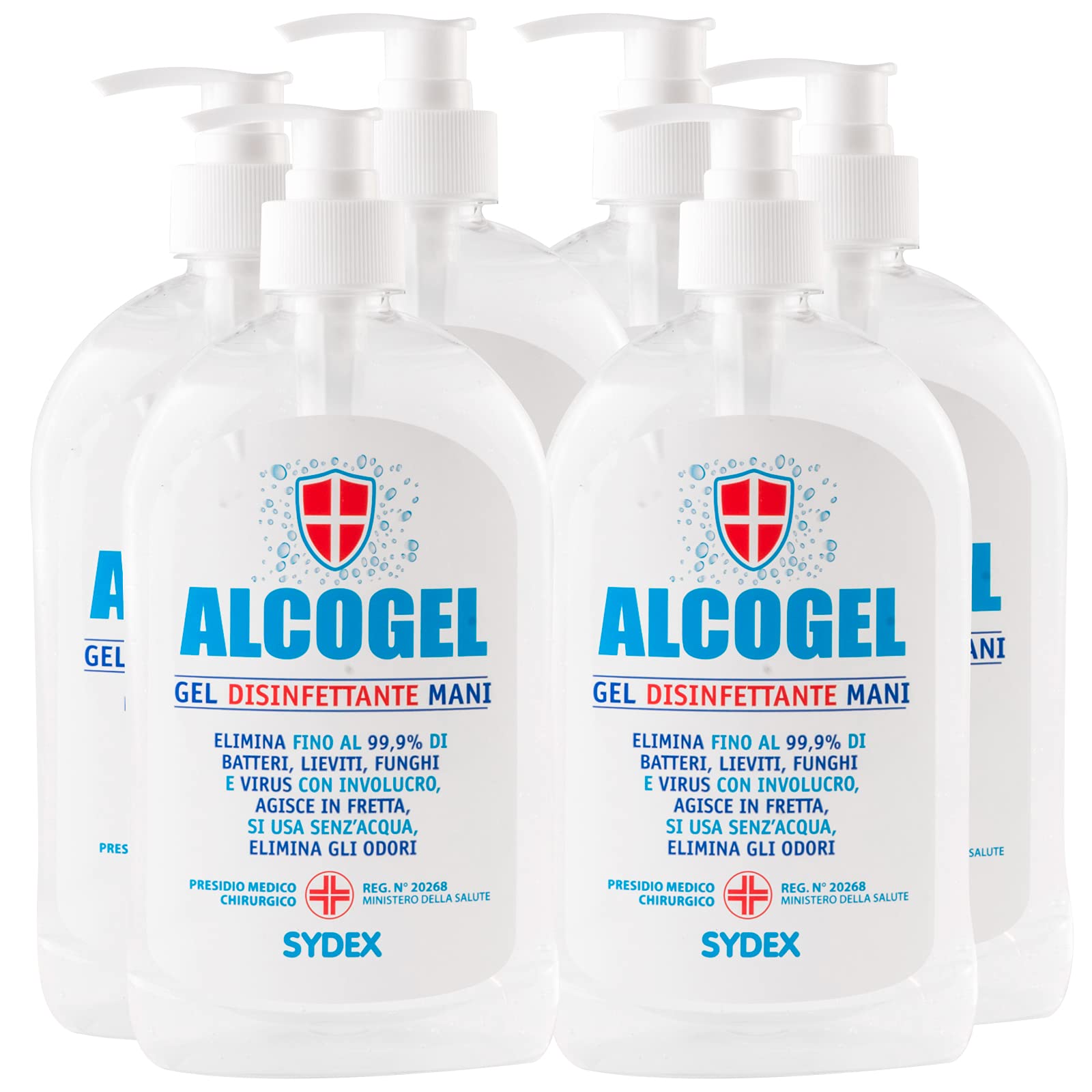 Gel Disinfettante Mani Professionale Antibatterico - Presidio Medico Chirurgico 6x500ml
