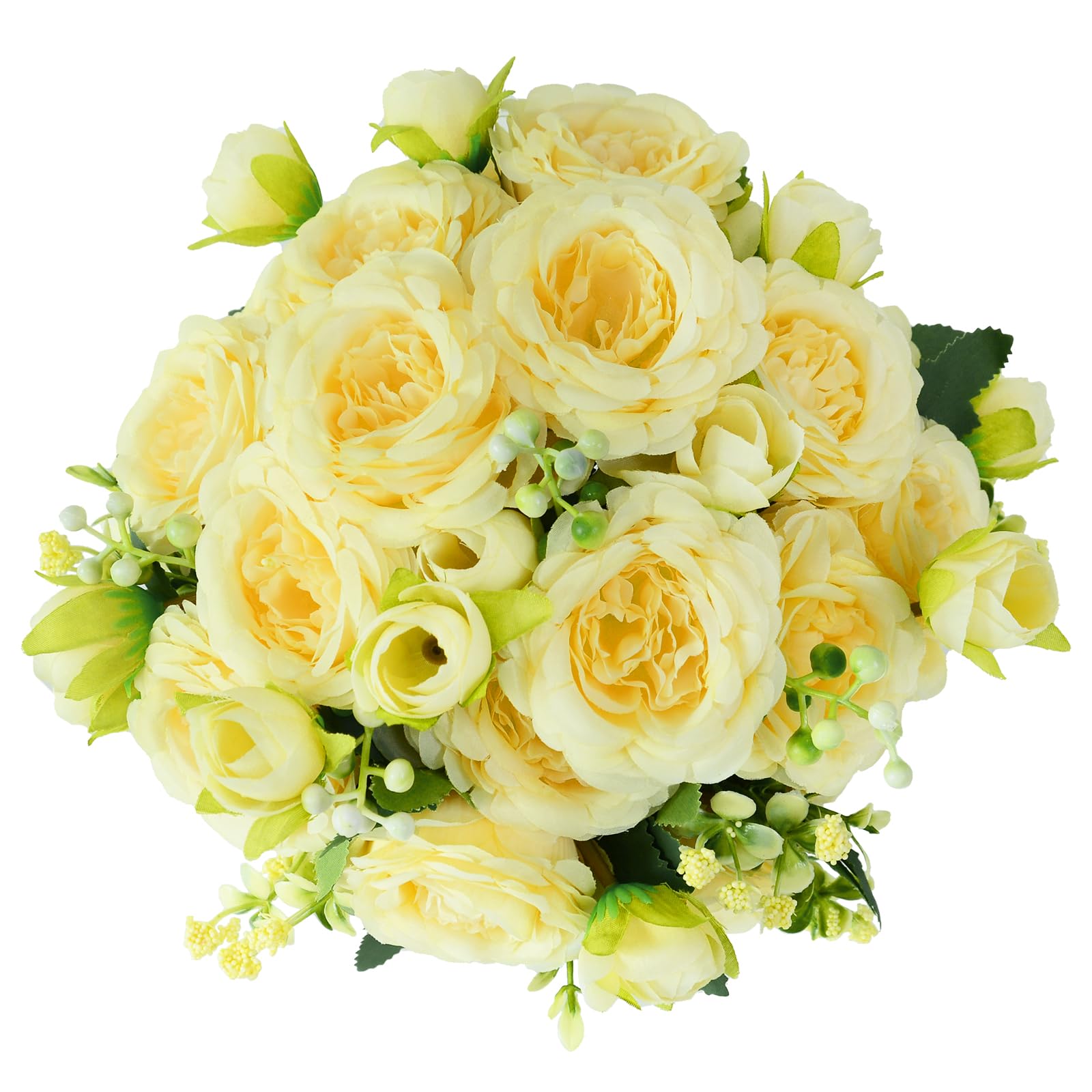 Photo 1 of DH EYB 2 Pack Artificial Flowers Bouquet, 10 Pcs Austin Roses Silk Flowers Heads, Fake Peonies Flower for Home Decor Table Centerpieces Wedding Bridal Bouquet Mother's Day Valentine's Day, Champagne