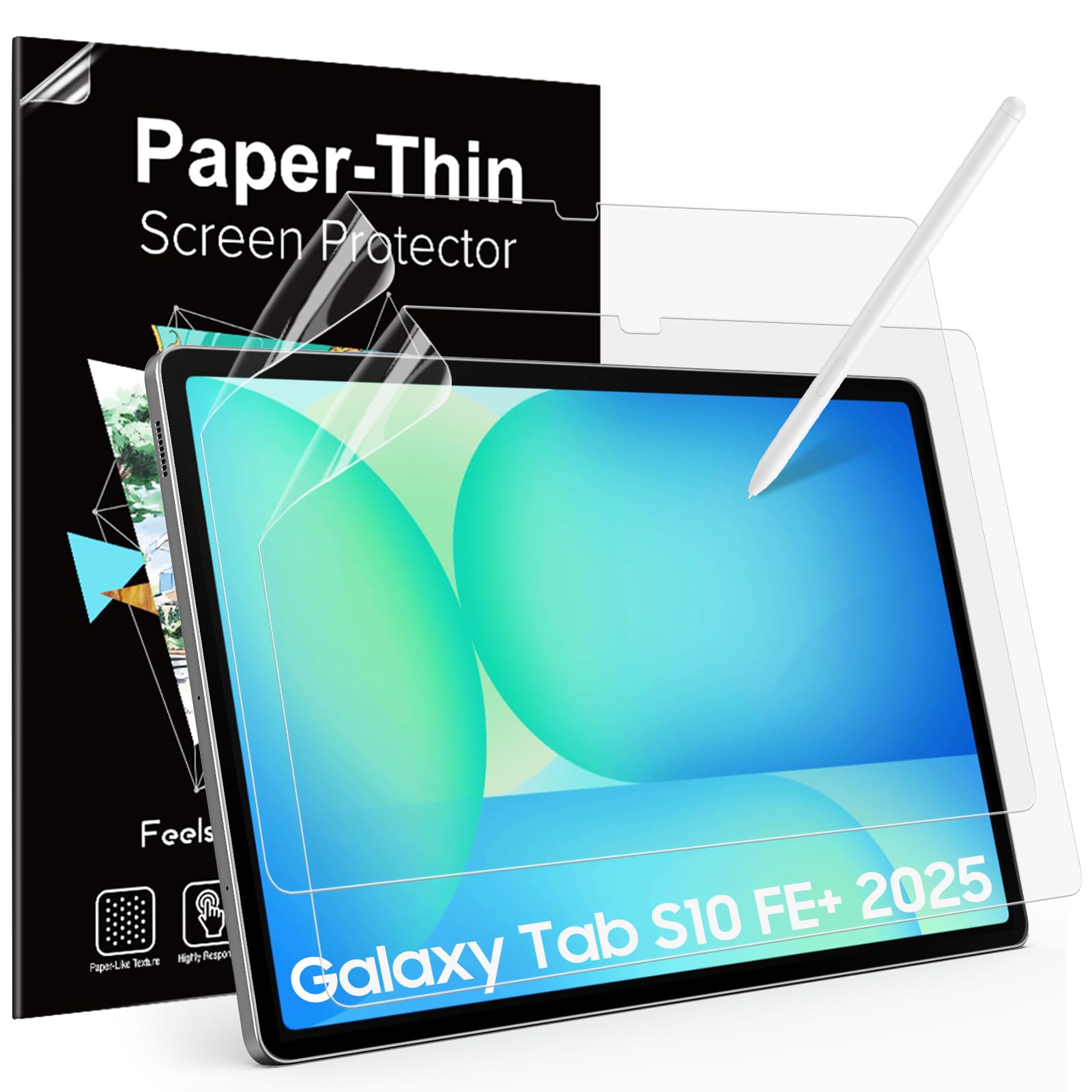 TiMOVO (2 Stück Wie Papier Displayschutzfolie für Samsung Galaxy Tab S10 FE Plus/S10 FE+ 13.1 Zoll 2025, PET Blendfreie Schutzfolie für SM-X620/SM-X626, Schreiben und Zeichnen wie auf Papier