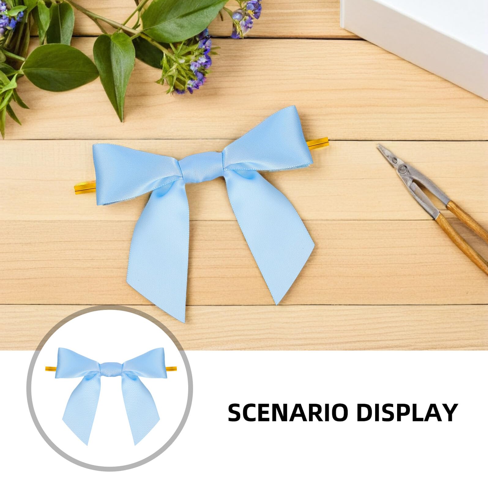 100 pezzi Fiocchi Piccoli Decorativi Azzurri per Sacchetti Regalo Fiocchetti per Confezioni Chiusura Rapida e Decorazione Elegante per Feste Matrimoni e Shower