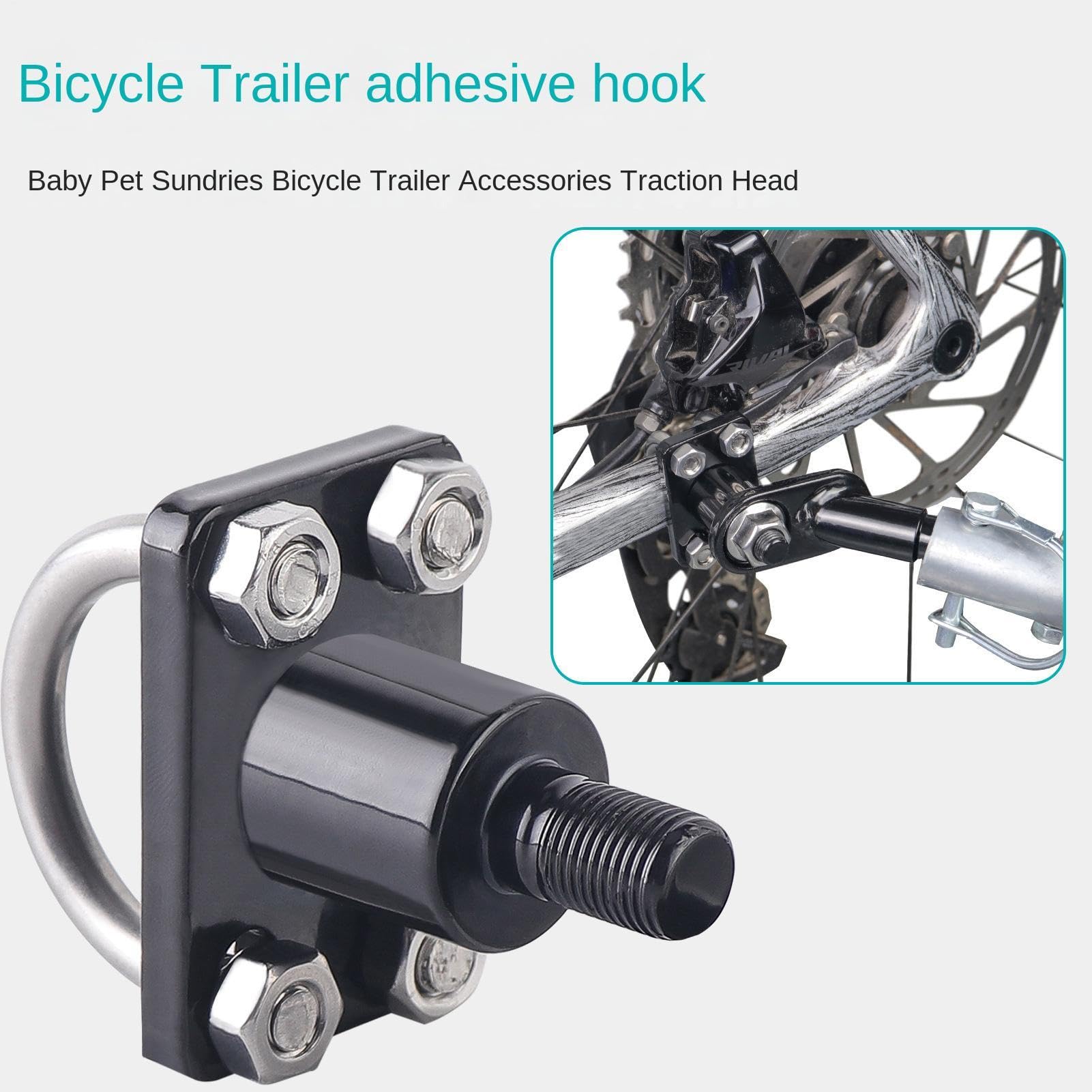 Universal Fahrradanhänger Kupplung mit Verschlussbolzen | Adapter für Kinder & Hundeanhänger | Stabiler Fahrrad Anhängerkupplung Anschluss | Schwarz