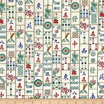 Timeless Treasures Mahjong Tiles Mahjong, Quilting Fabric by the Yard